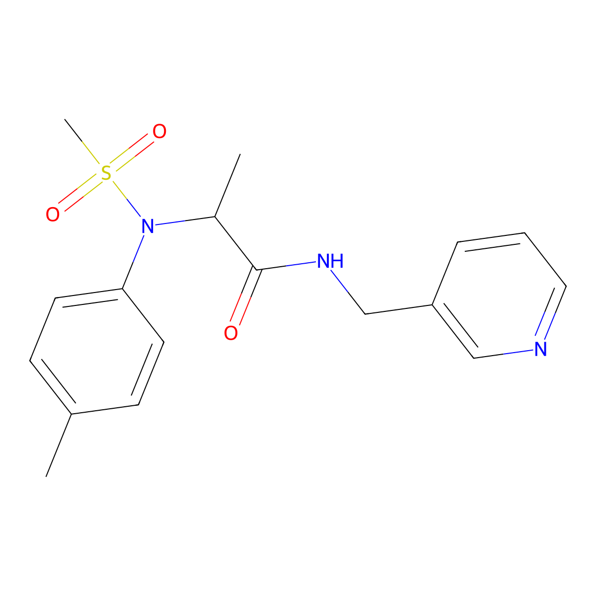 2-(4-methyl-N-methylsulfonylanilino)-N-(pyridin-3-ylmethyl)propanamide molecular structure, CAS 1033587-56-2