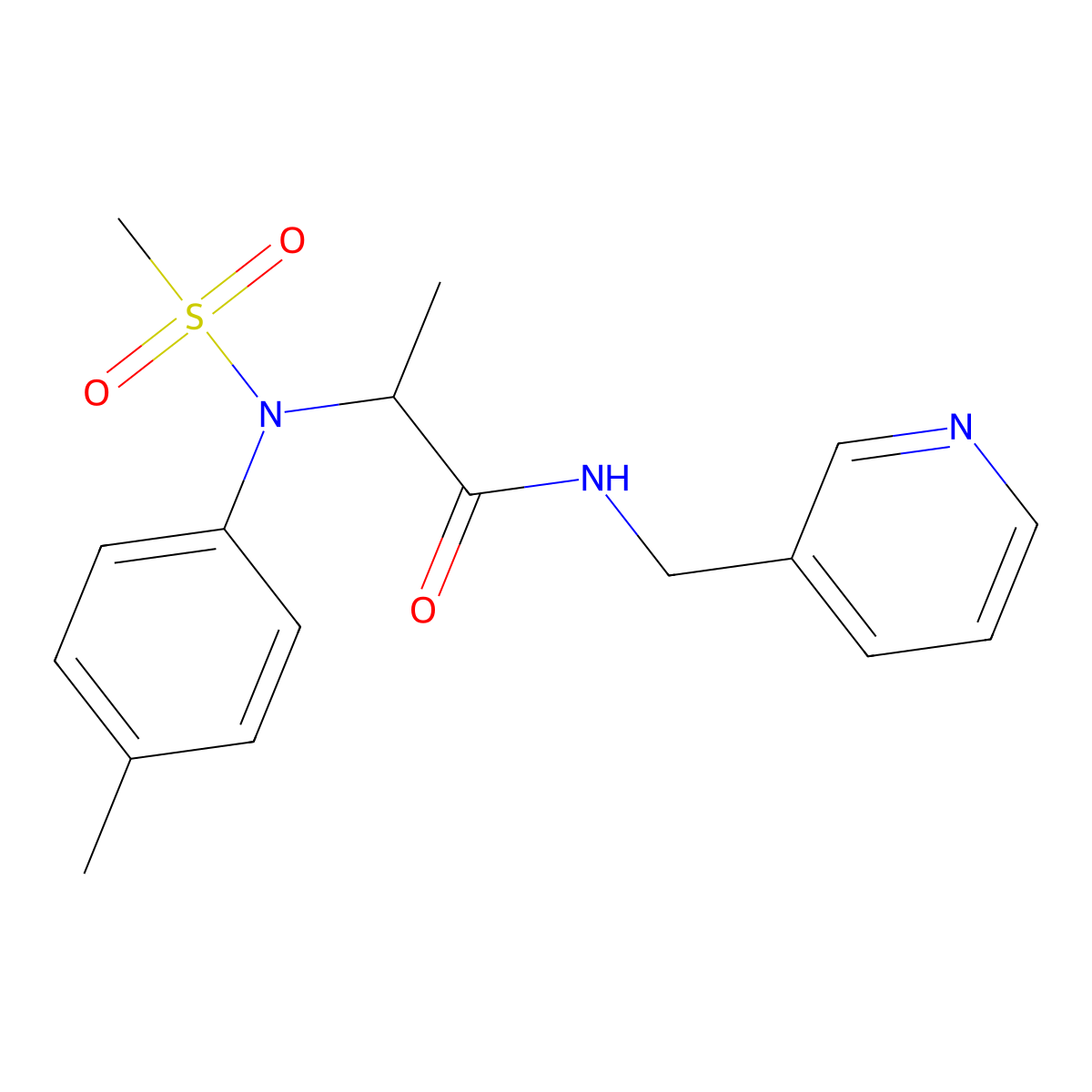 2-(4-methyl-N-methylsulfonylanilino)-N-(pyridin-3-ylmethyl)propanamide molecular structure, CAS 1033587-56-2