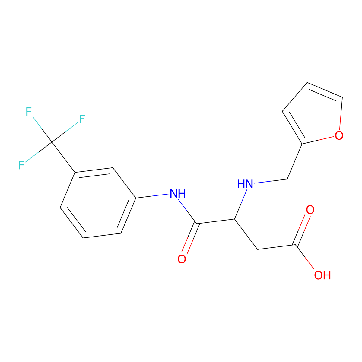 N~2~-(furan-2-ylmethyl)-N-[3-(trifluoromethyl)phenyl]-alpha-asparagine molecular structure, CAS 1033587-58-4