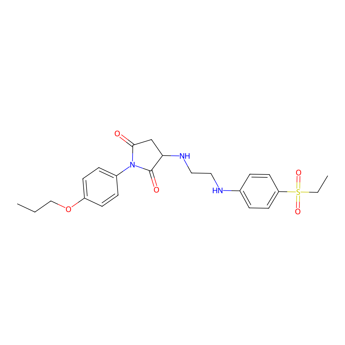 3-[2-(4-Ethylsulfonylanilino)ethylamino]-1-(4-propoxyphenyl)pyrrolidine-2,5-dione molecular structure, CAS 1033587-79-9