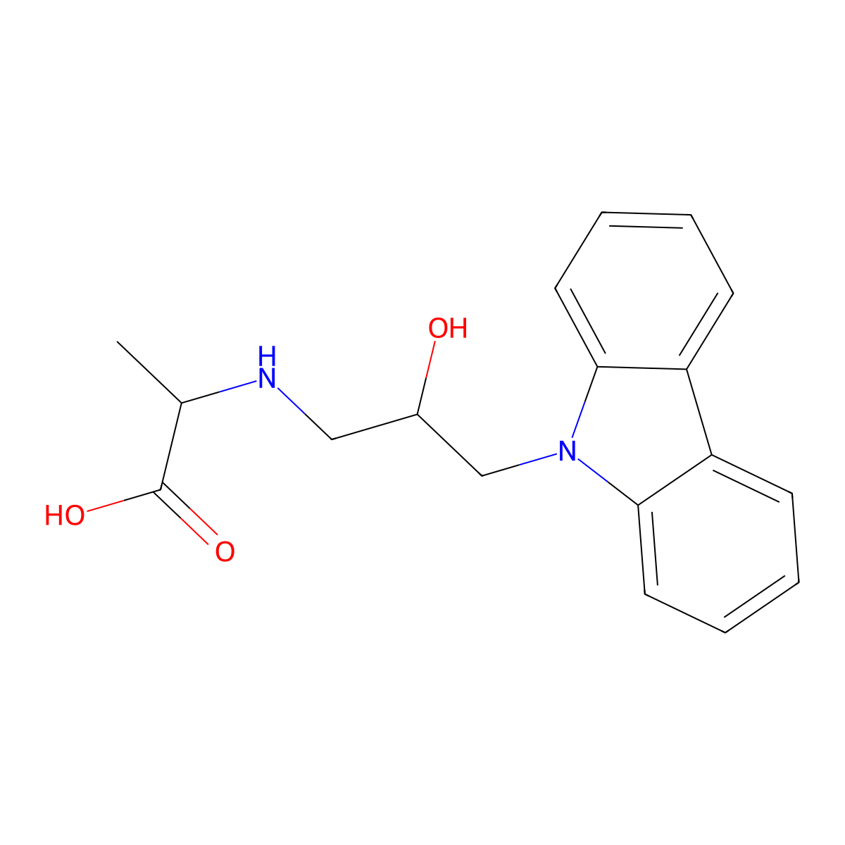 N-[3-(9H-carbazol-9-yl)-2-hydroxypropyl]alanine molecular structure, CAS 1033591-70-6