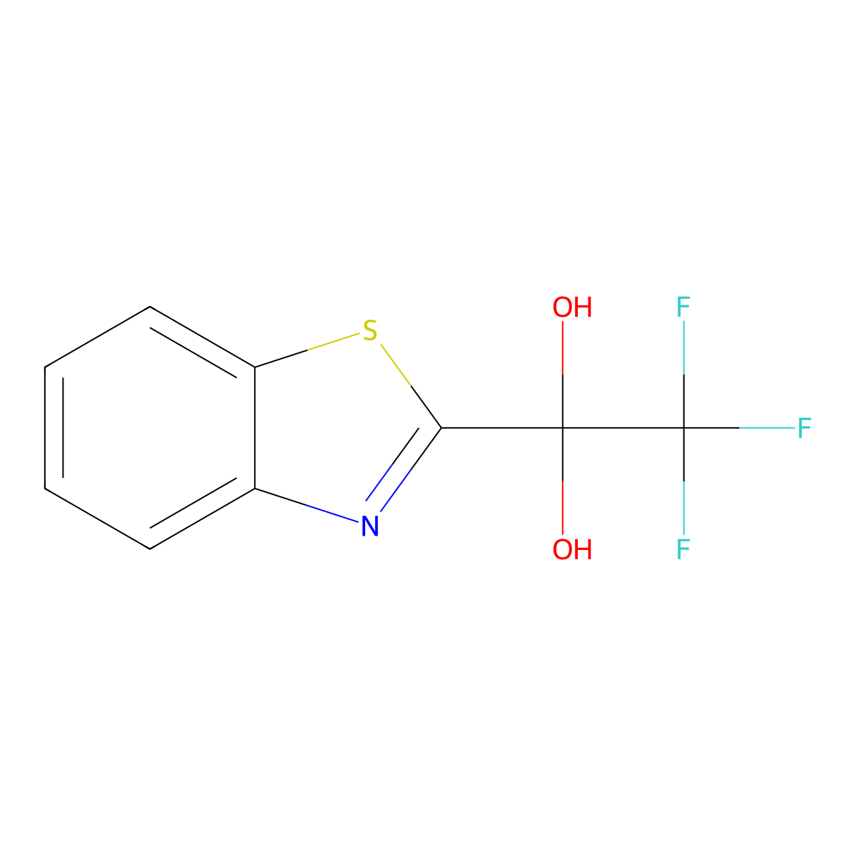1-(1,3-Benzothiazol-2-yl)-2,2,2-trifluoroethane-1,1-diol molecular structure, CAS 1033591-96-6