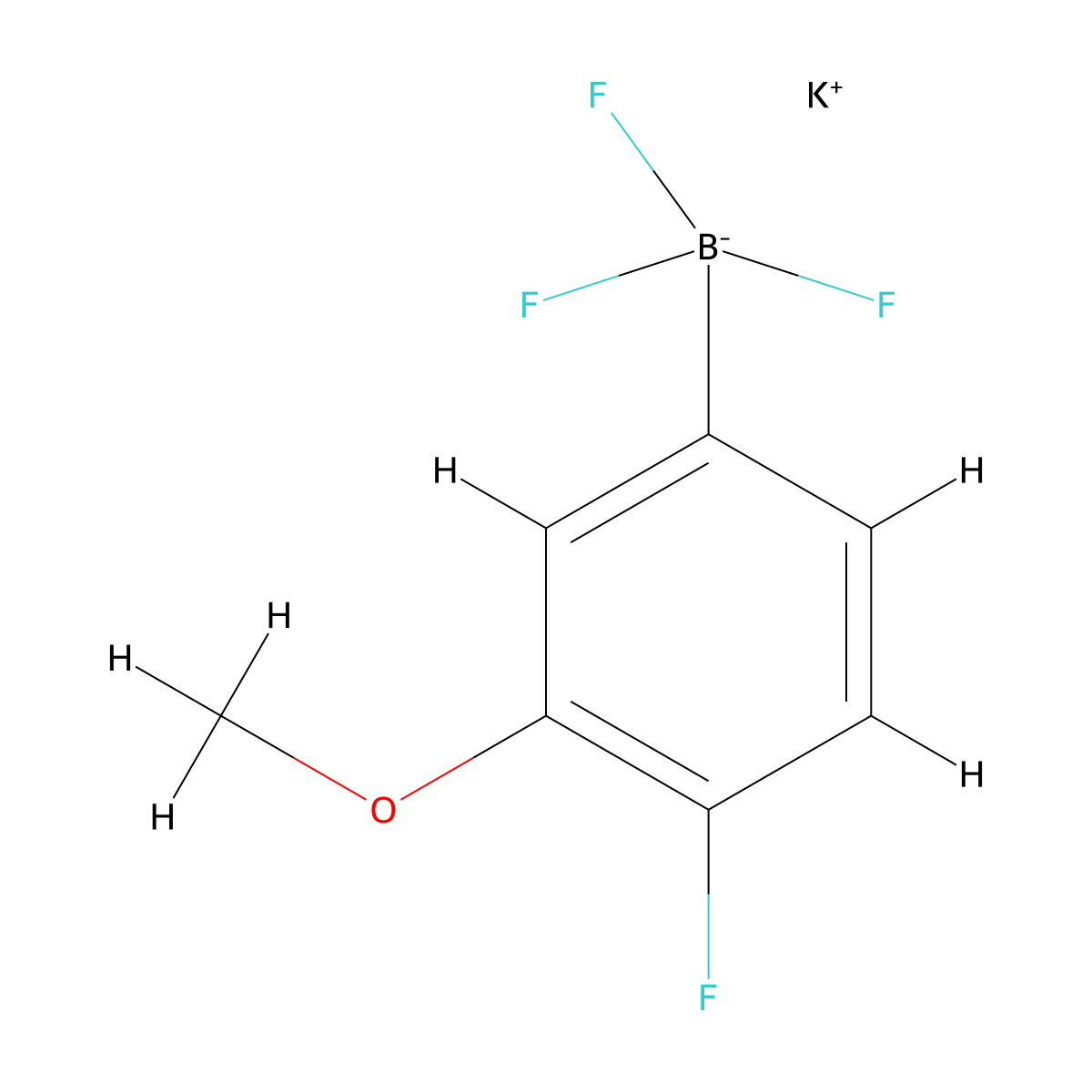 Potassium trifluoro(4-fluoro-3-methoxyphenyl)boranuide molecular structure, CAS 1033592-50-5