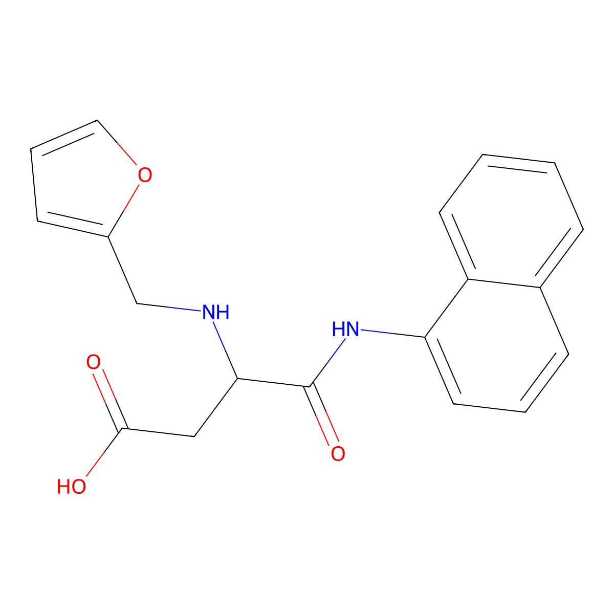 3-((Furan-2-ylmethyl)amino)-4-(naphthalen-1-ylamino)-4-oxobutanoic acid molecular structure, CAS 1033592-81-2