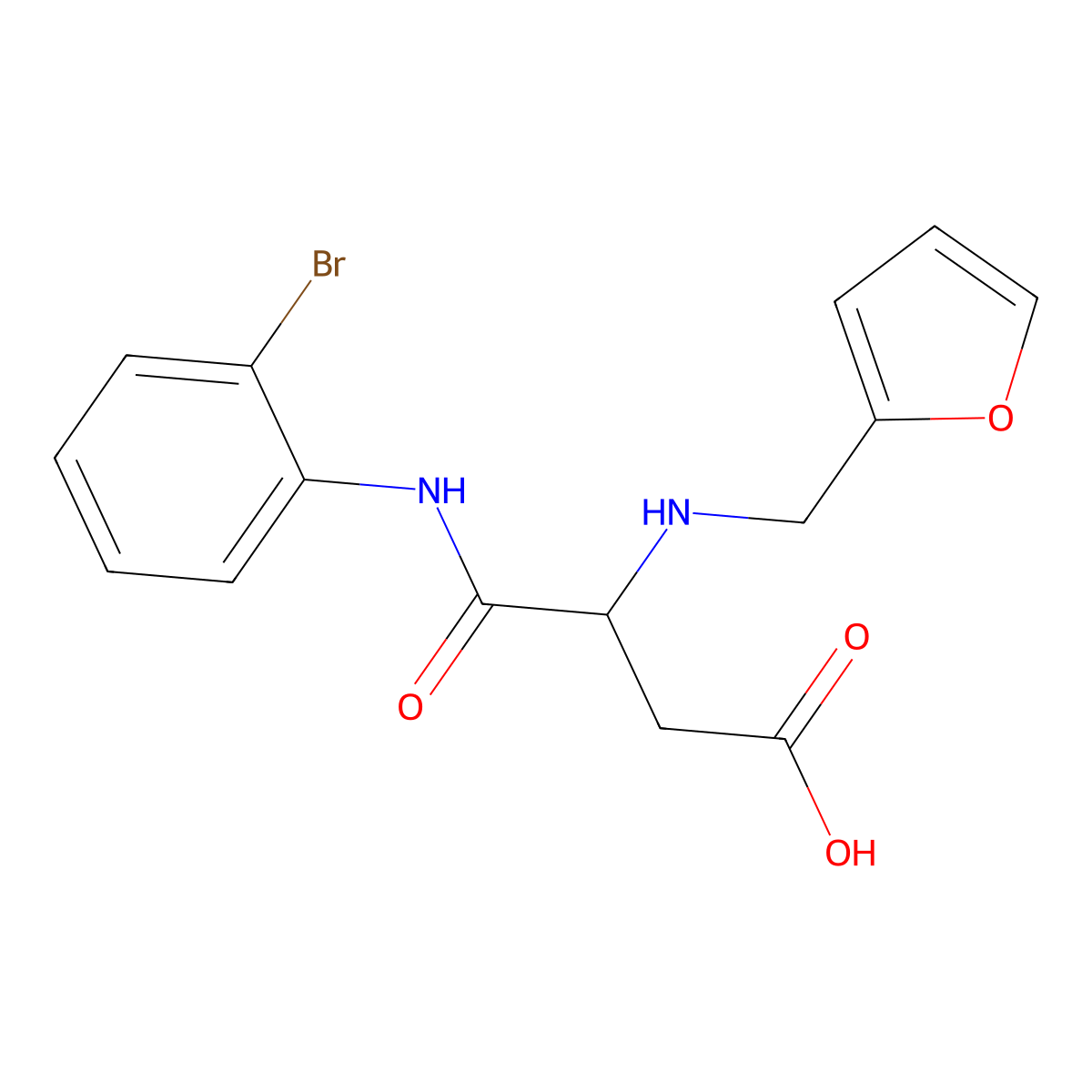 4-(2-Bromoanilino)-3-(furan-2-ylmethylamino)-4-oxobutanoic acid molecular structure, CAS 1033592-86-7