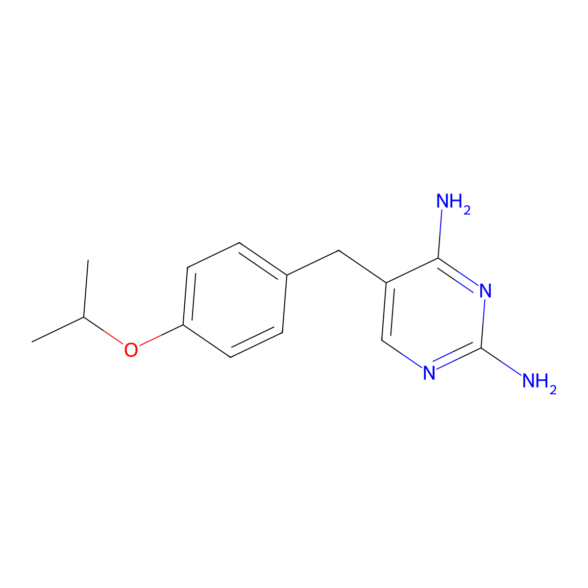 2,4-Pyrimidinediamine, 5-[[4-(1-methylethoxy)phenyl]methyl]- molecular structure, CAS 103360-33-4