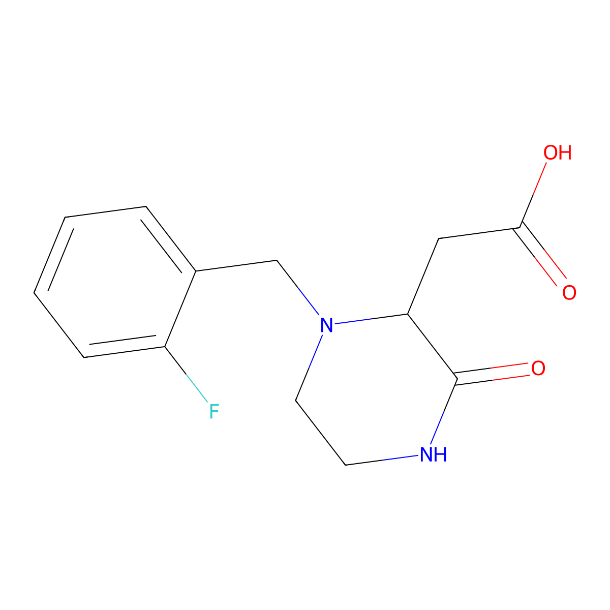 [1-(2-Fluoro-benzyl)-3-oxo-piperazin-2-yl]-acetic acid molecular structure, CAS 1033600-04-2