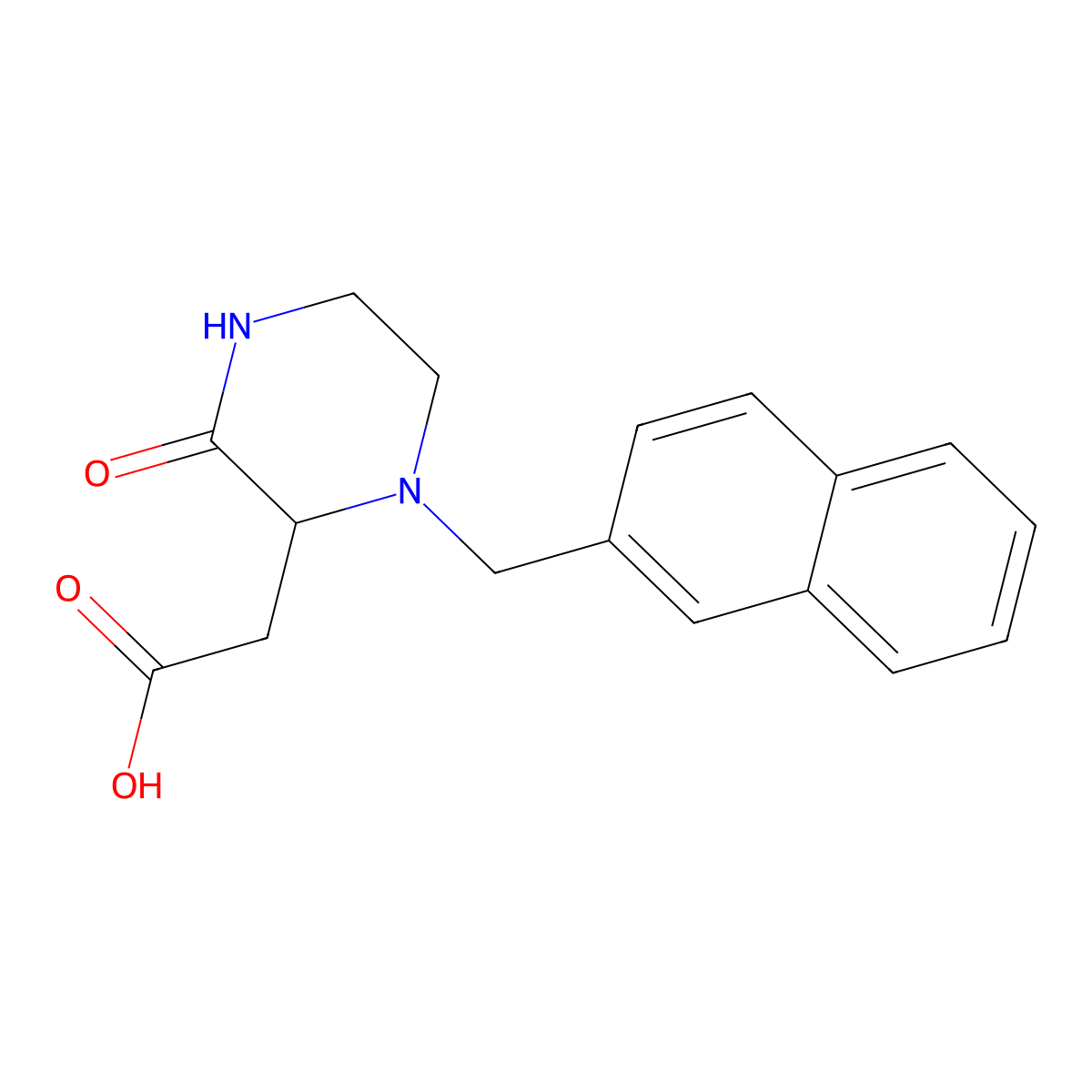 2-[1-(2-Naphthylmethyl)-3-oxopiperazin-2-yl]acetic acid molecular structure, CAS 1033600-05-3