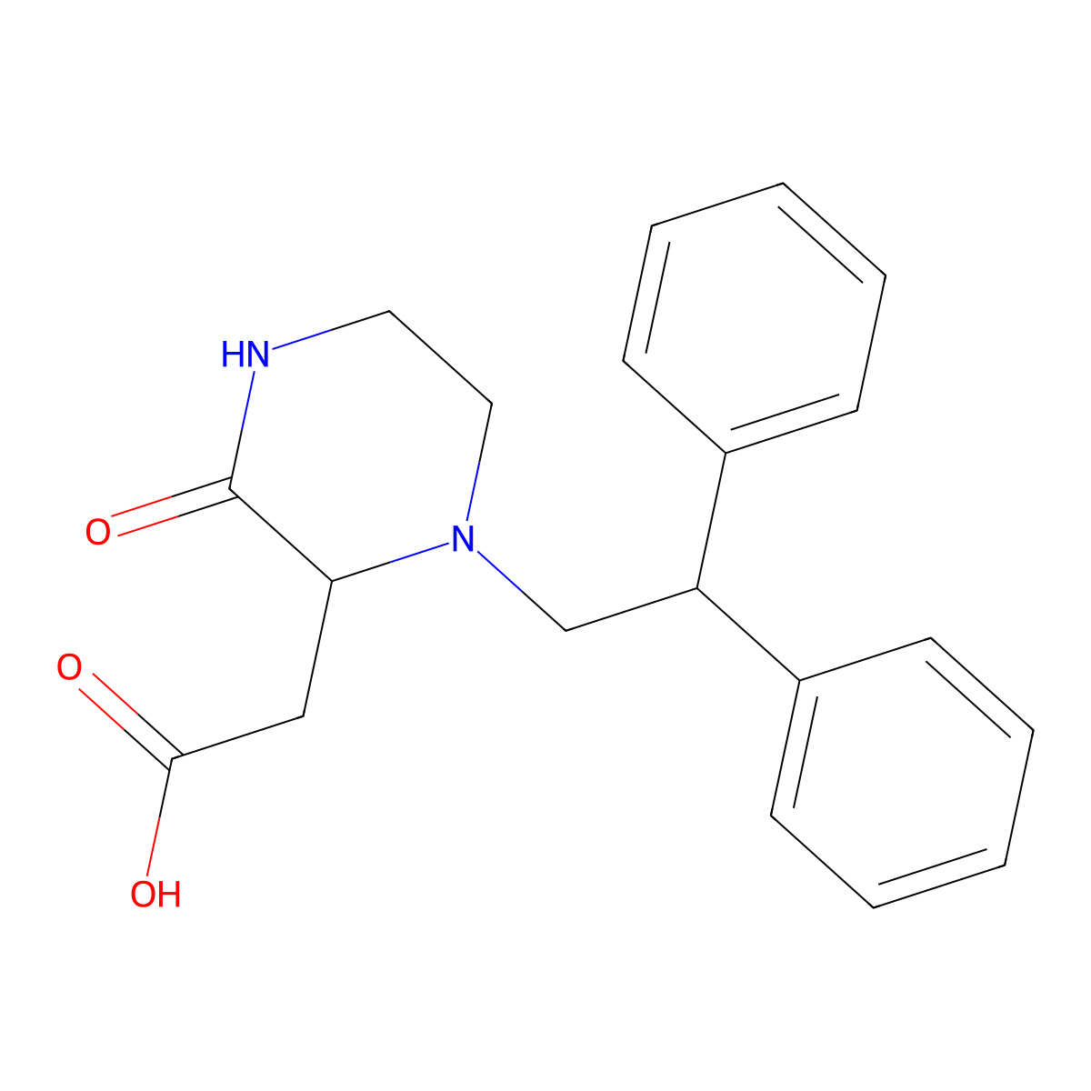 2-[1-(2,2-Diphenylethyl)-3-oxopiperazin-2-yl]acetic acid molecular structure, CAS 1033600-06-4