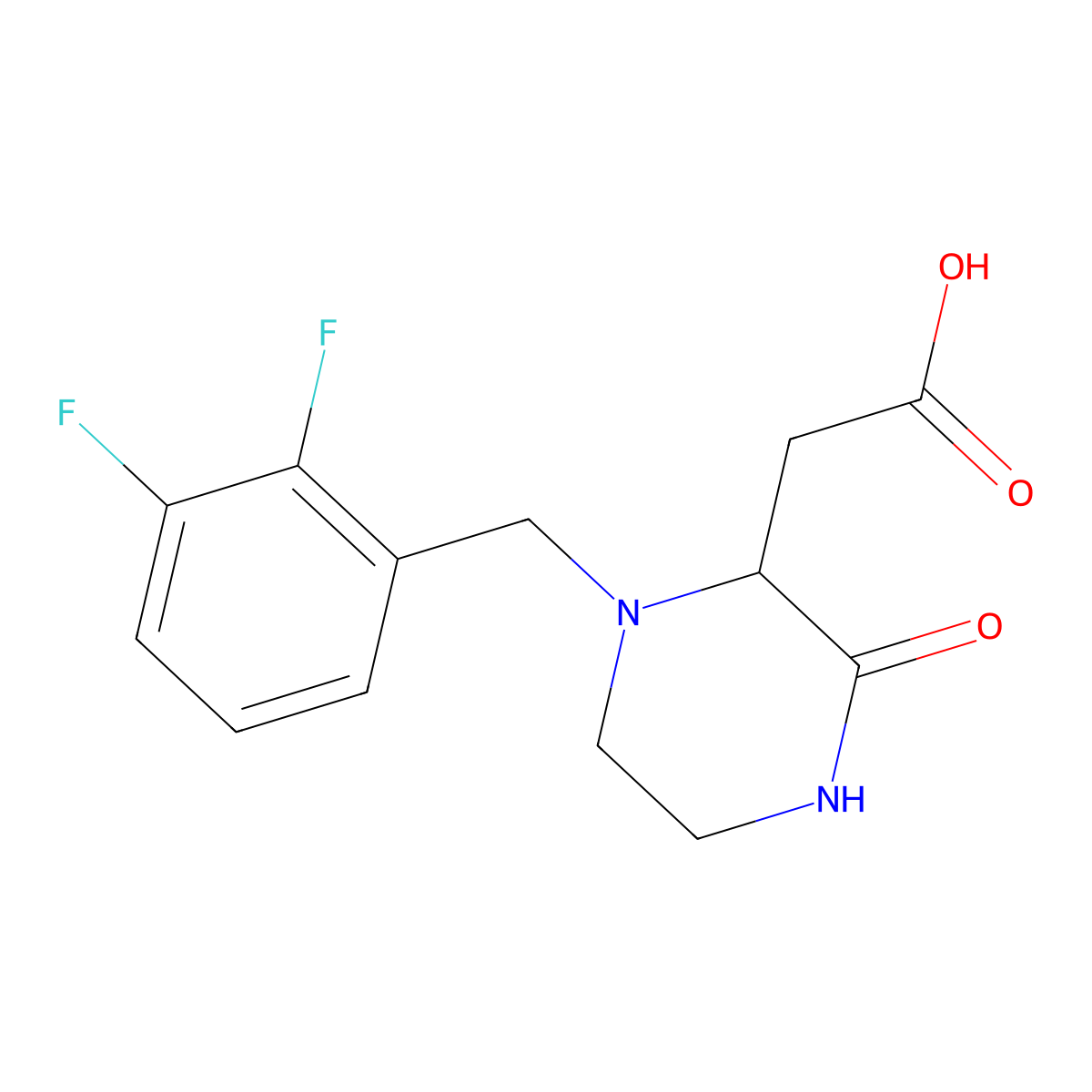 [1-(2,3-Difluorobenzyl)-3-oxo-2-piperazinyl]acetic acid molecular structure, CAS 1033600-07-5
