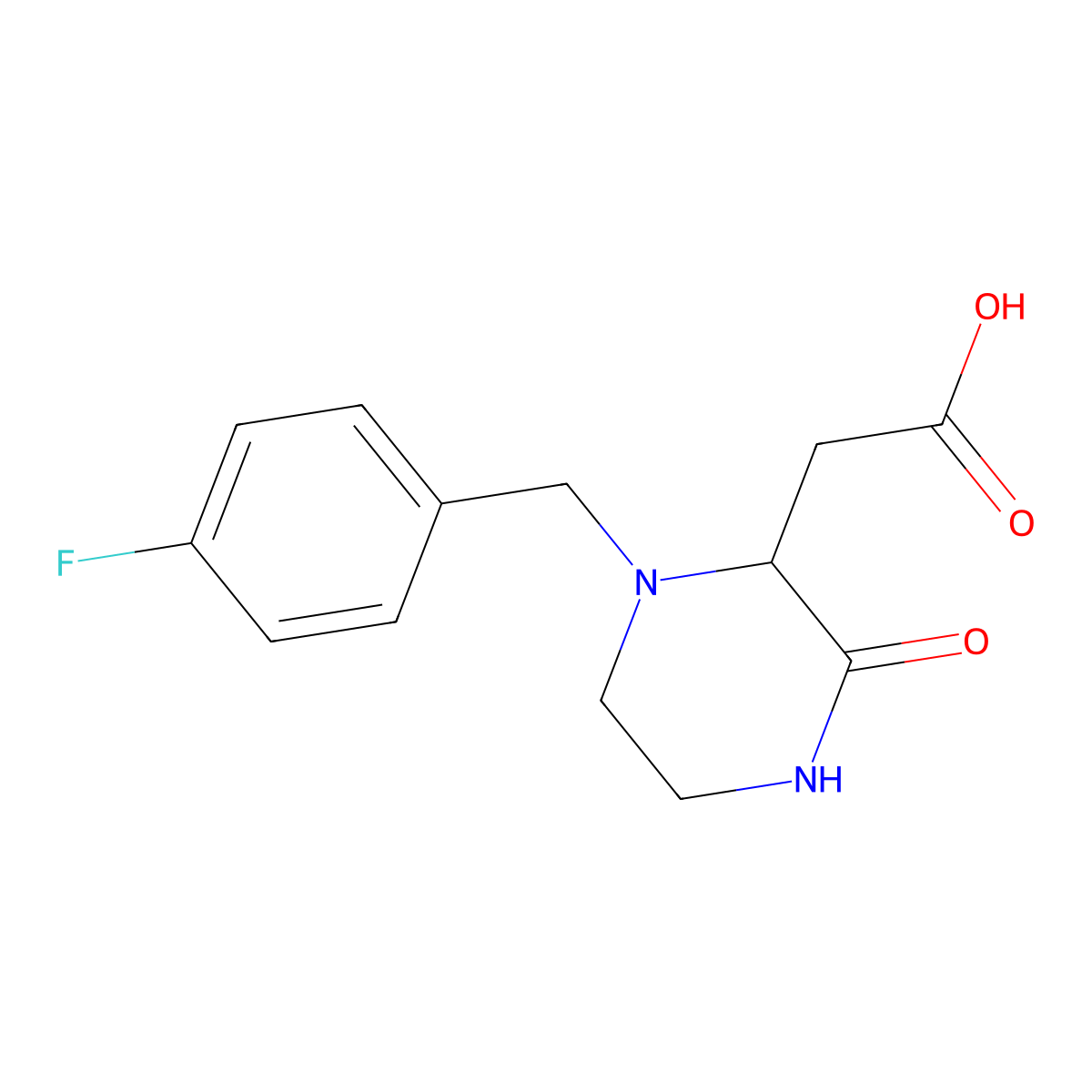 [1-(4-Fluorobenzyl)-3-oxo-2-piperazinyl]acetic acid molecular structure, CAS 1033600-10-0