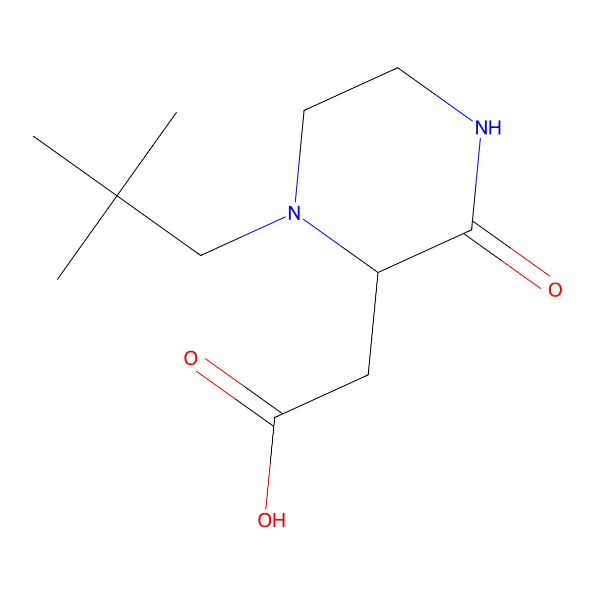 (1-Neopentyl-3-oxo-2-piperazinyl)acetic acid molecular structure, CAS 1033600-14-4