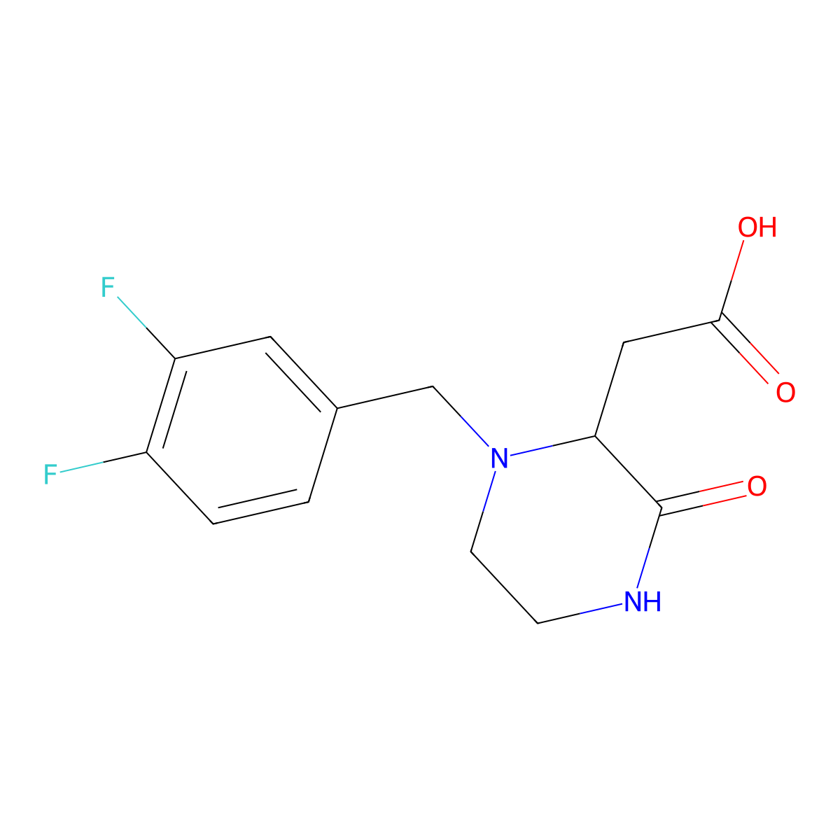 [1-(3,4-Difluorobenzyl)-3-oxo-2-piperazinyl]acetic acid molecular structure, CAS 1033600-31-5