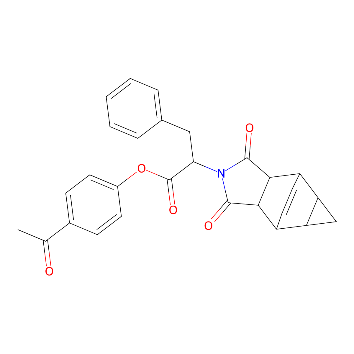 4-acetylphenyl 2-(1,3-dioxooctahydro-4,6-ethenocyclopropa[f]isoindol-2(1H)-yl)-3-phenylpropanoate molecular structure, CAS 1033606-71-1