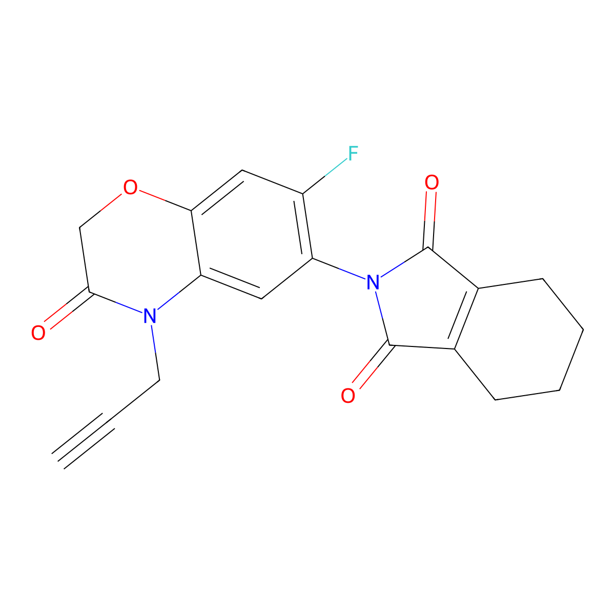 Flumioxazin molecular structure, CAS 103361-09-7