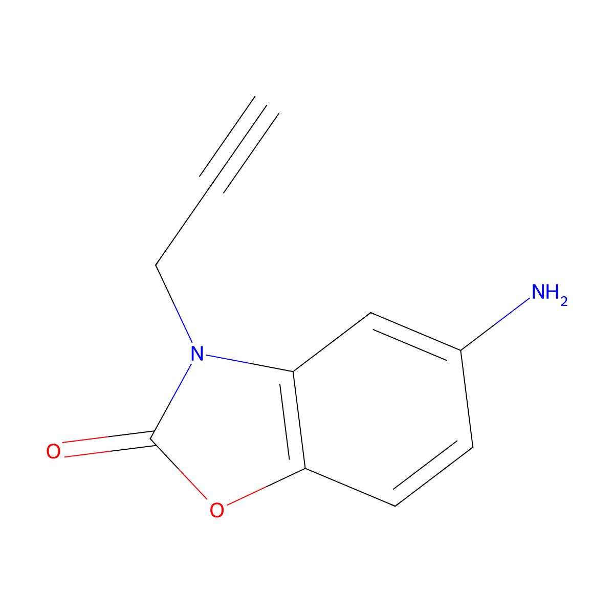 5-amino-3-(2-propynyl)-3H-benzoxazol-2-one molecular structure, CAS 103361-38-2