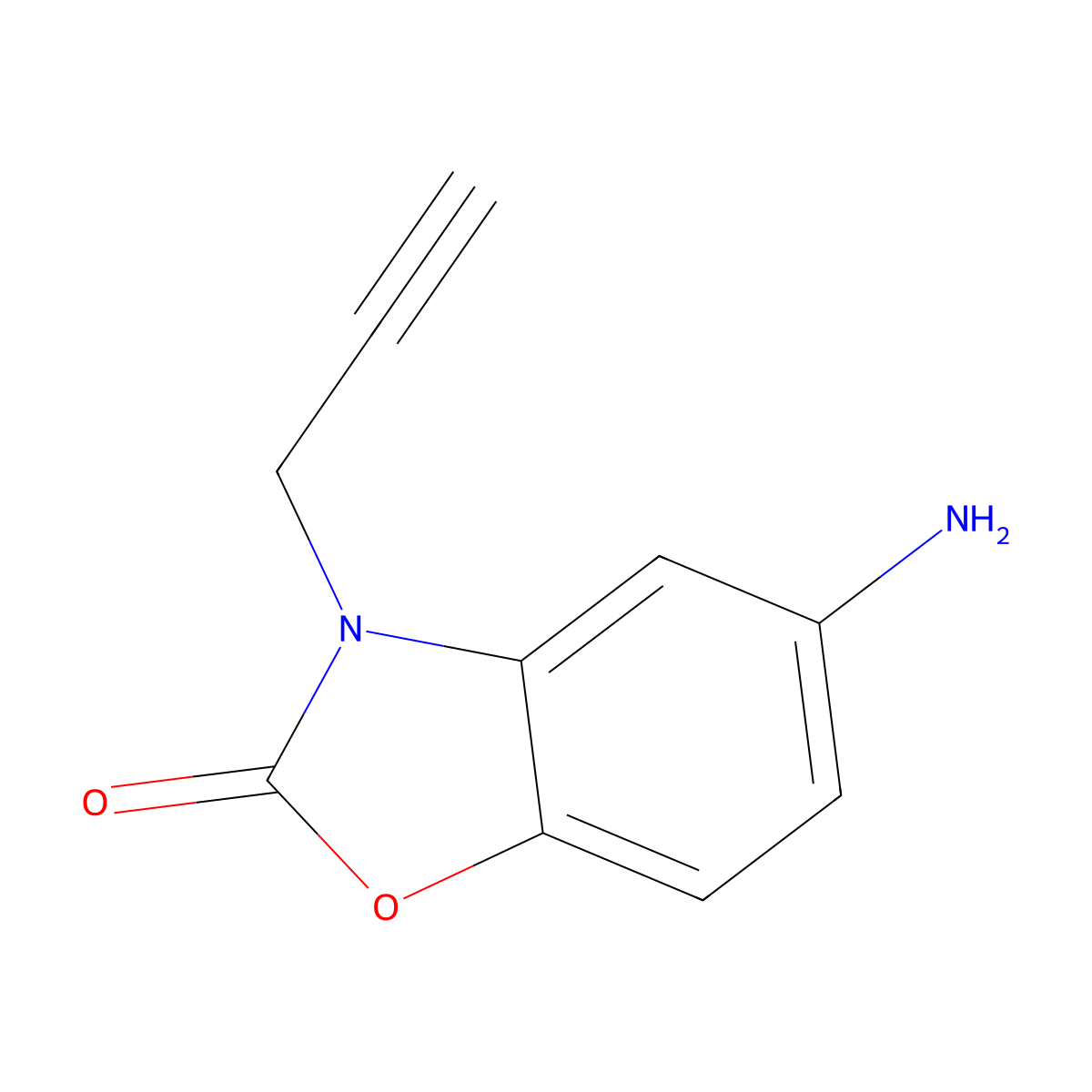 5-amino-3-(2-propynyl)-3H-benzoxazol-2-one molecular structure, CAS 103361-38-2