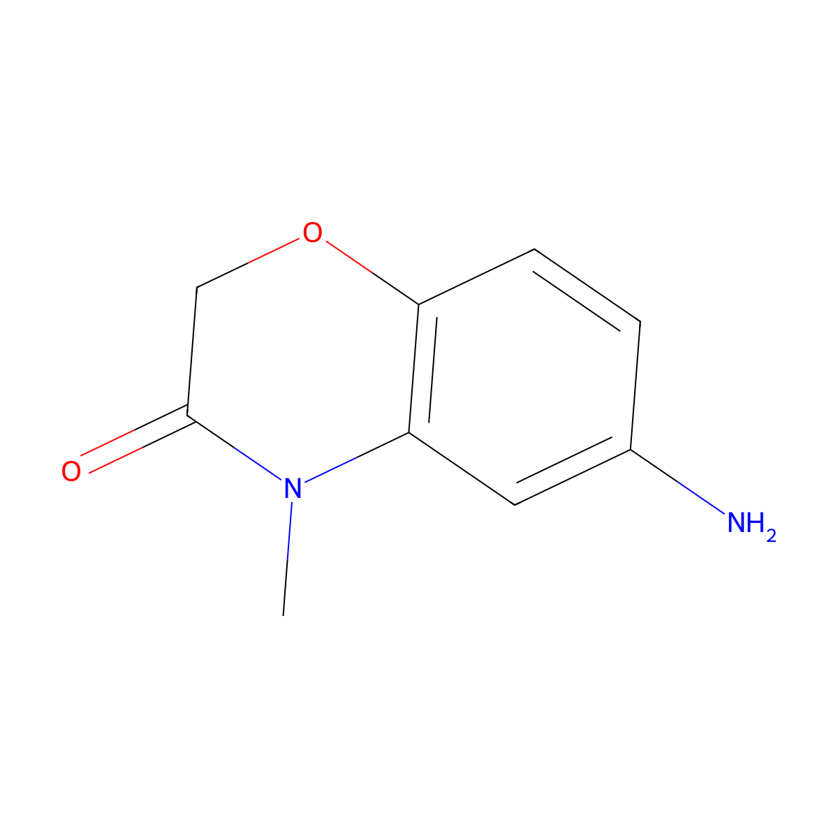 6-amino-4-methyl-3,4-dihydro-2H-1,4-benzoxazin-3-one molecular structure, CAS 103361-43-9