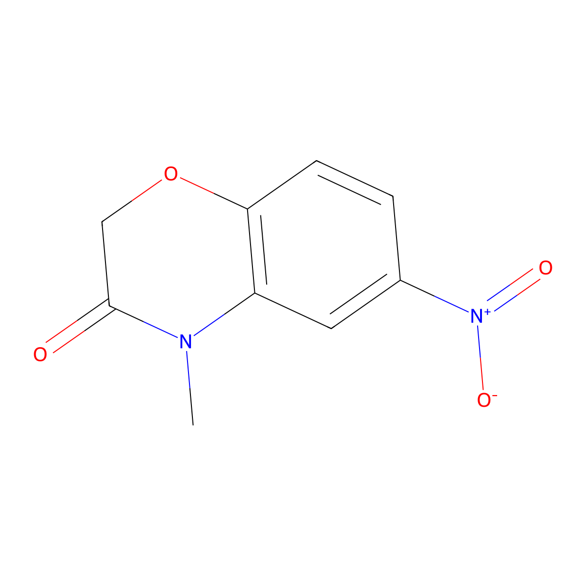 4-Methyl-6-nitro-2H-1,4-benzoxazin-3-one molecular structure, CAS 103361-68-8