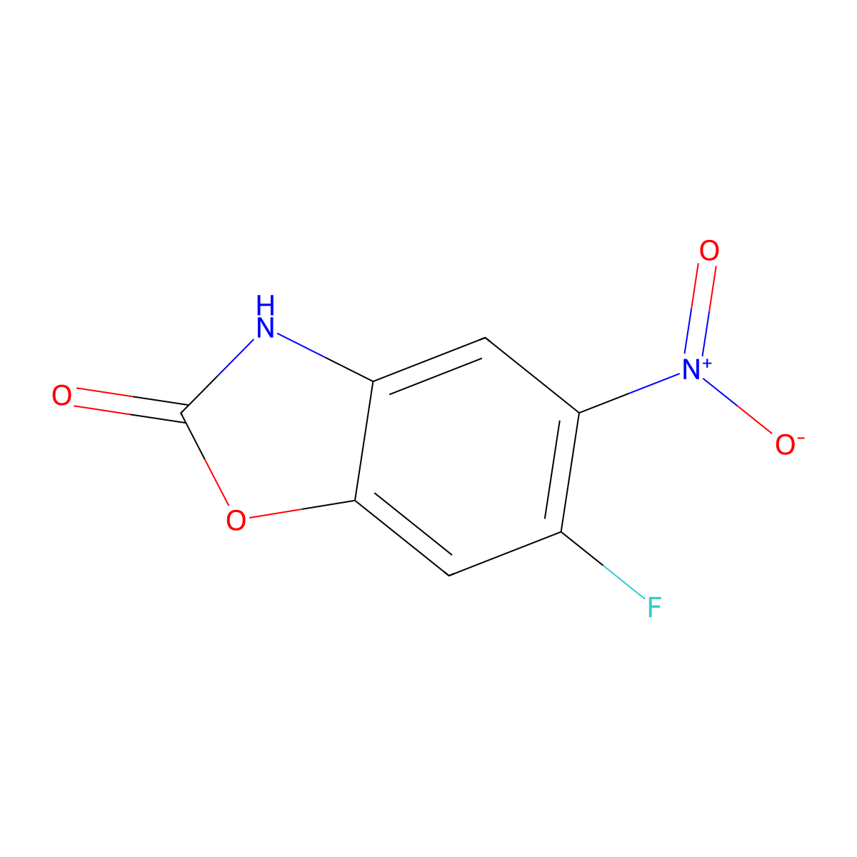 6-fluoro-5-nitro-2(3H)-benzoxazolone molecular structure, CAS 103361-98-4