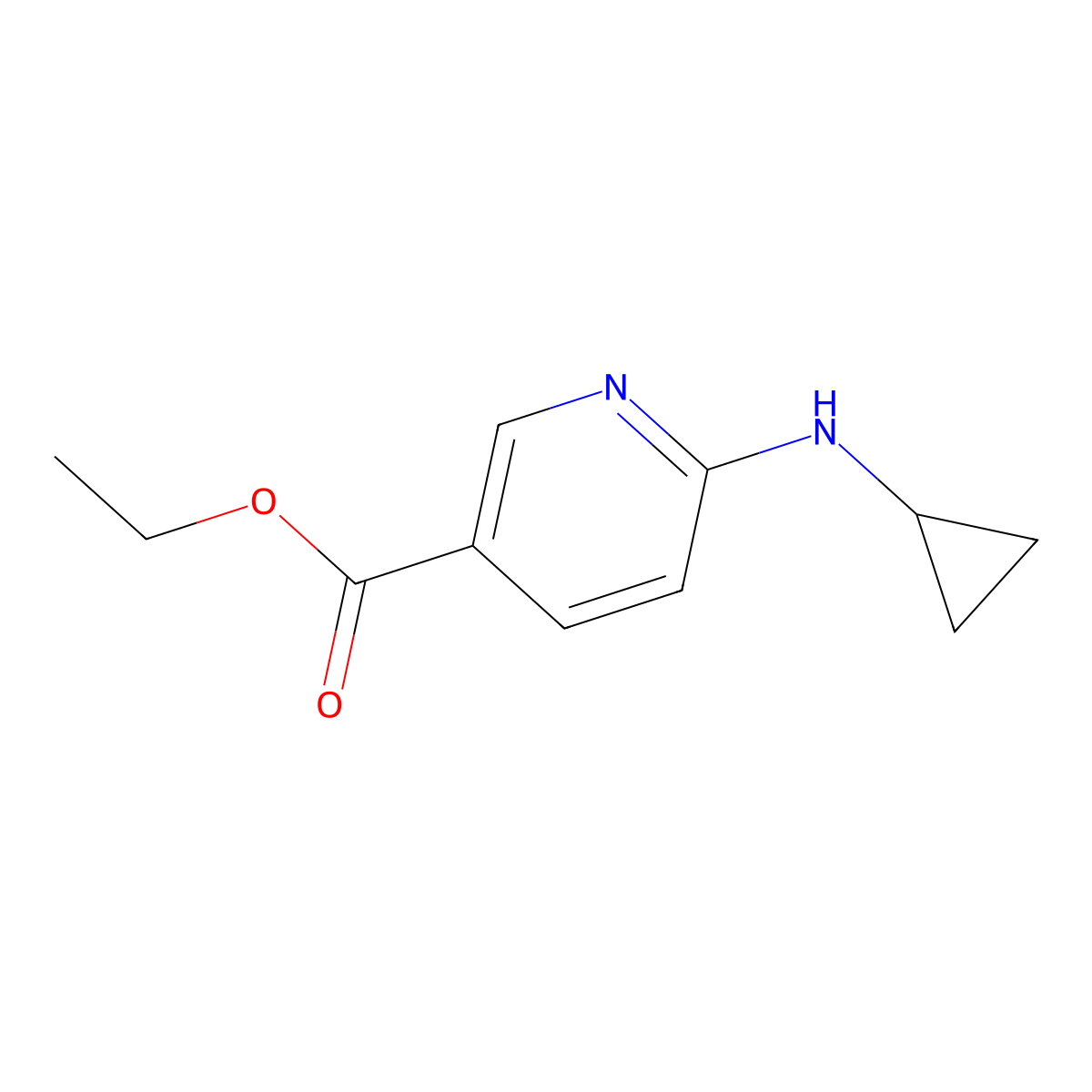 6-Cyclopropylamino-nicotinic acid ethyl ester molecular structure, CAS 1033619-73-6