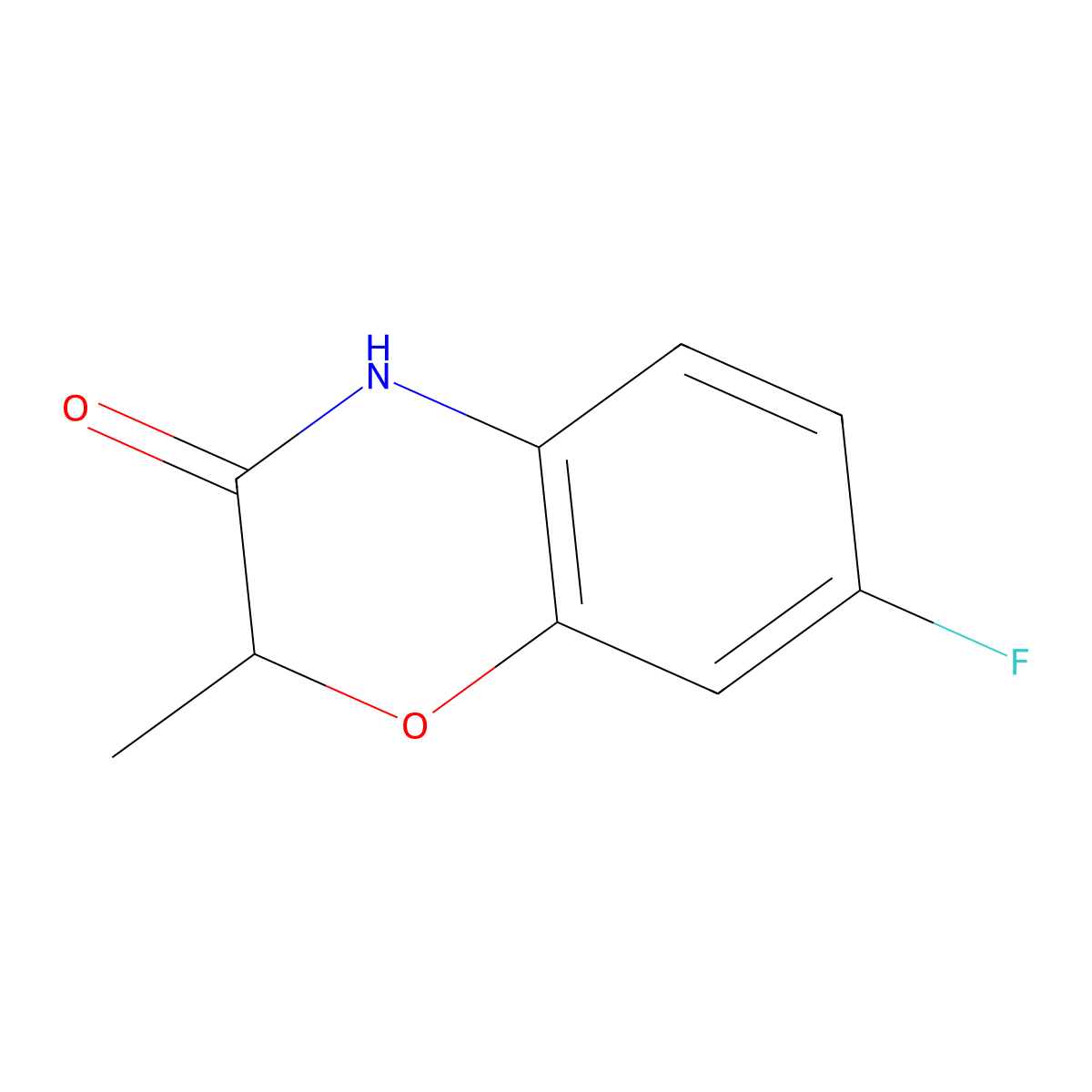 7-Fluoro-2-methyl-3,4-dihydro-2H-1,4-benzoxazin-3-one molecular structure, CAS 103362-08-9