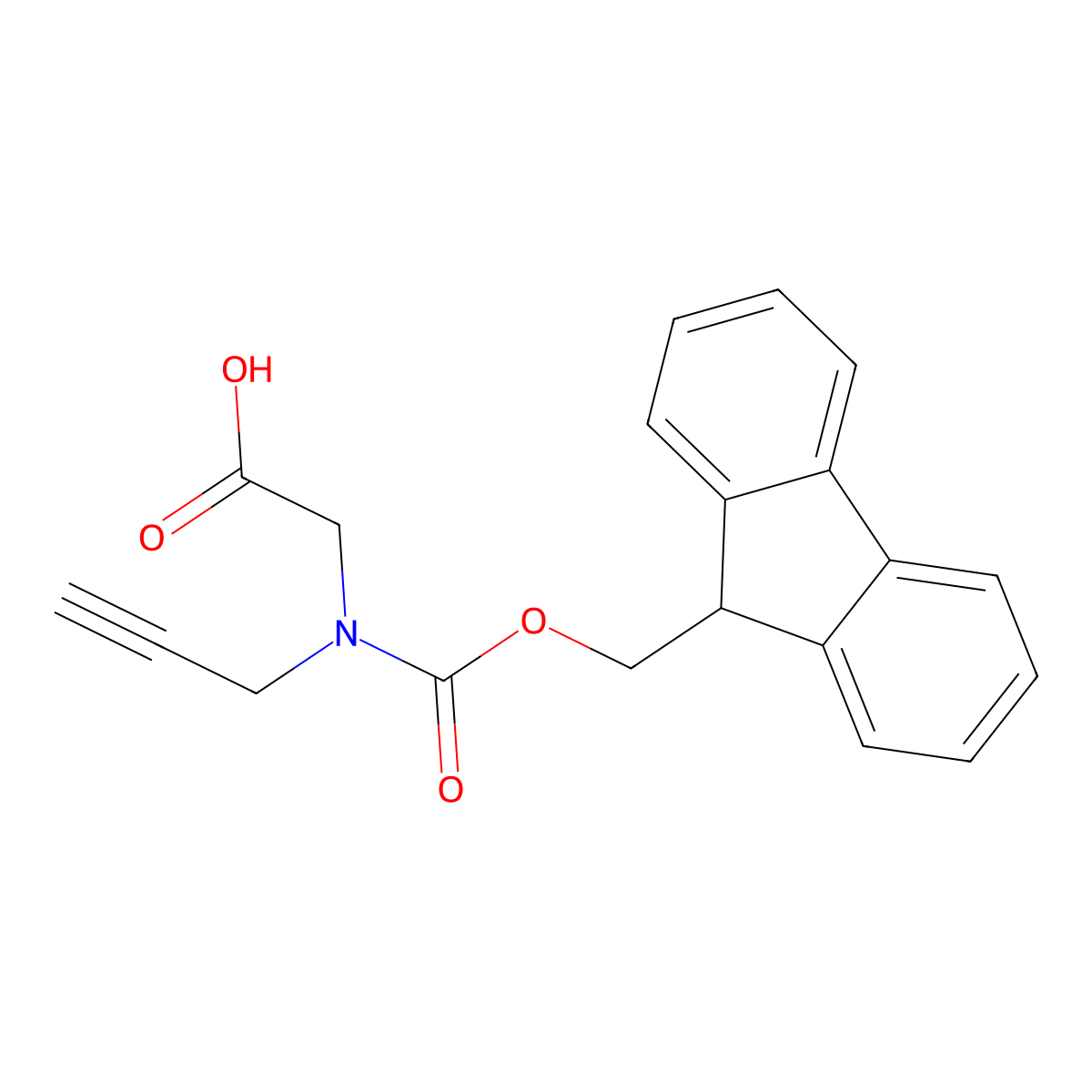 2-((((9H-fluoren-9-yl)methoxy)carbonyl)(prop-2-yn-1-yl)amino)acetic acid molecular structure, CAS 1033622-38-6