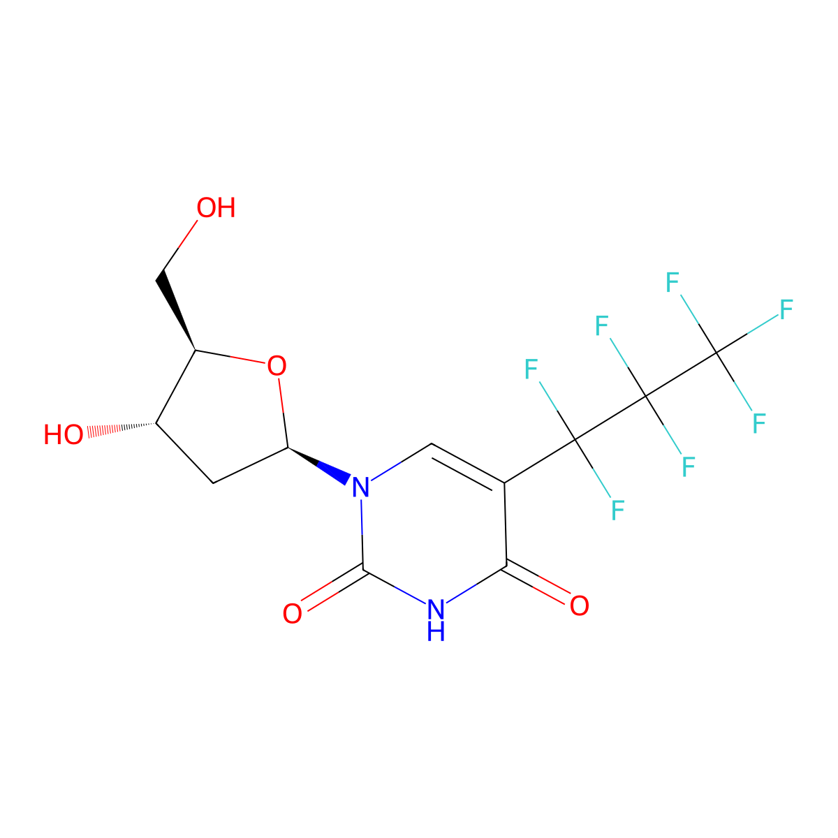 2'-Deoxy-5-(heptafluoropropyl)uridine molecular structure, CAS 1033630-69-1