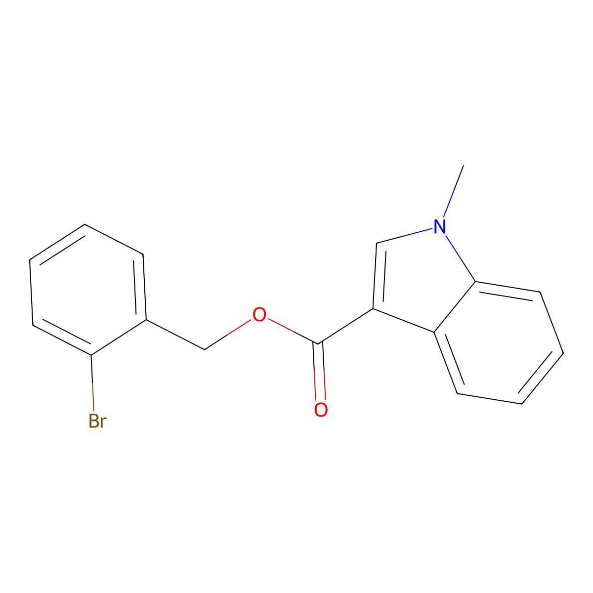 1-Methyl-1H-indole-3-carboxylic acid 2-bromo-benzyl ester molecular structure, CAS 1033692-98-6
