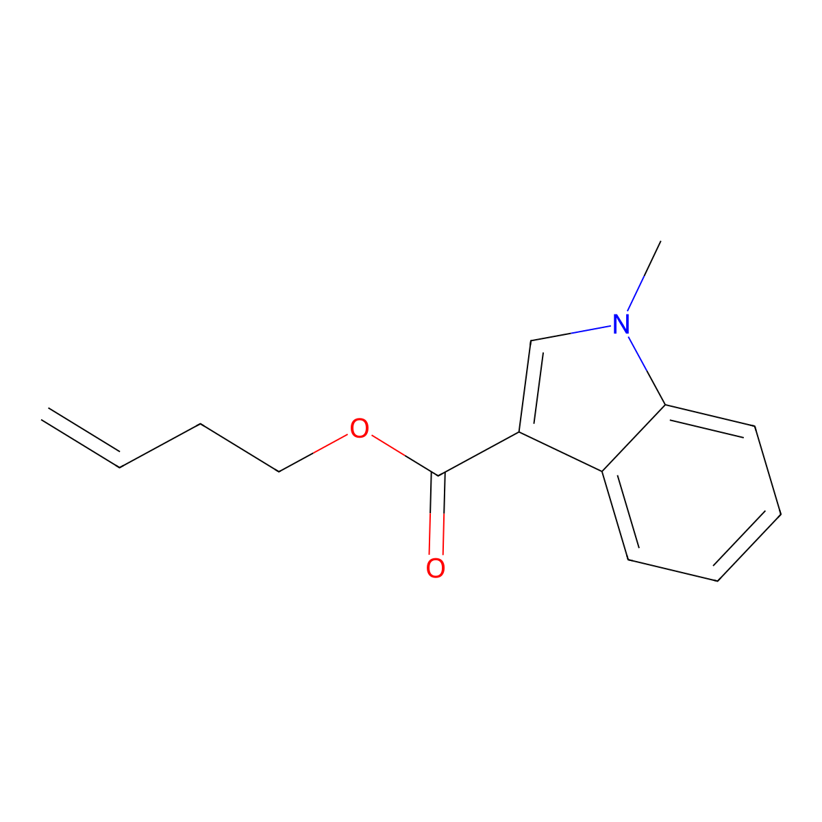 1-Methyl-1H-indole-3-carboxylic acid but-3-enyl ester molecular structure, CAS 1033692-99-7