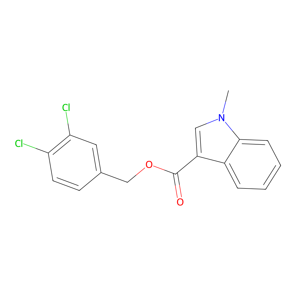 1-Methyl-1H-indole-3-carboxylic acid 3,4-dichloro-benzyl ester molecular structure, CAS 1033693-01-4