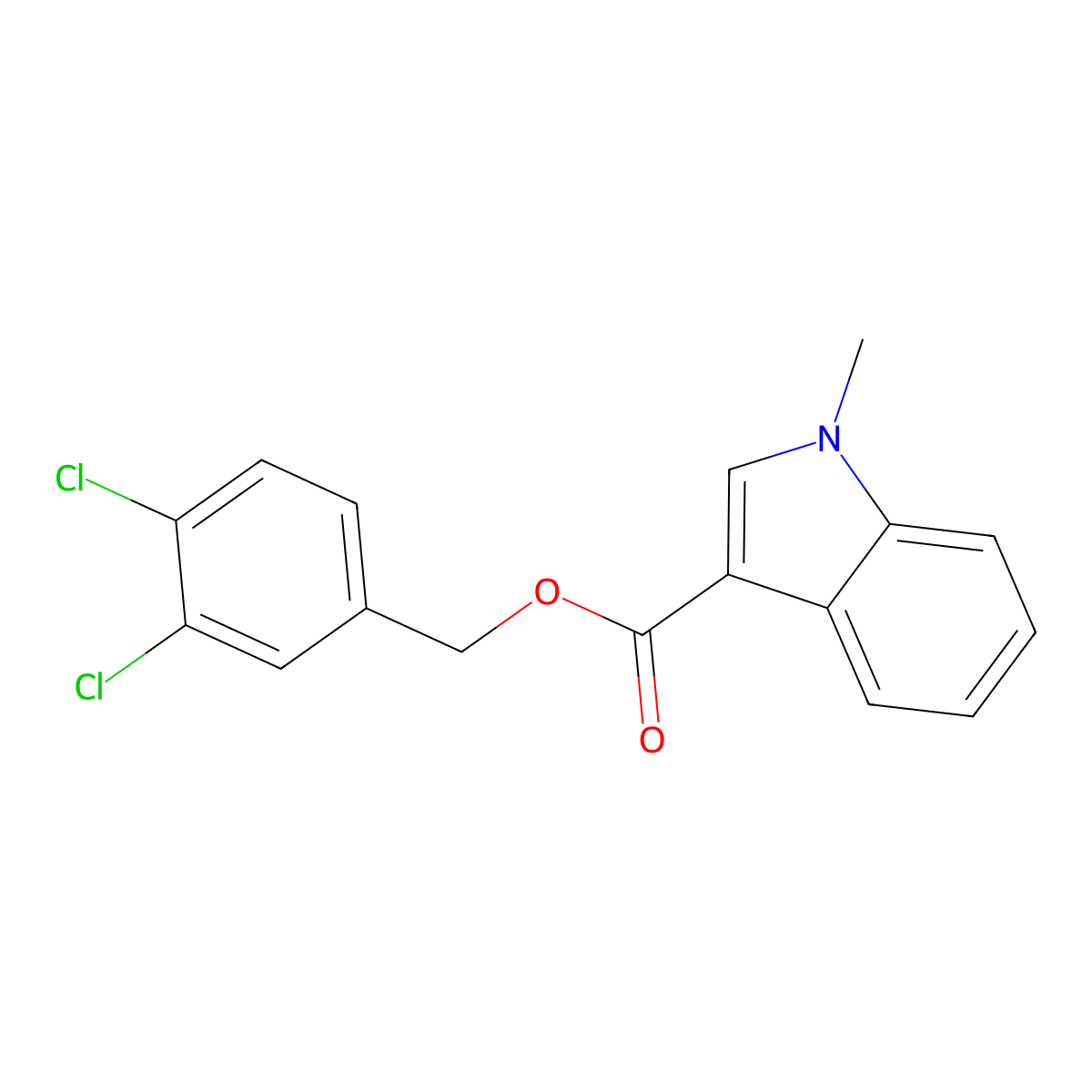 1-Methyl-1H-indole-3-carboxylic acid 3,4-dichloro-benzyl ester molecular structure, CAS 1033693-01-4
