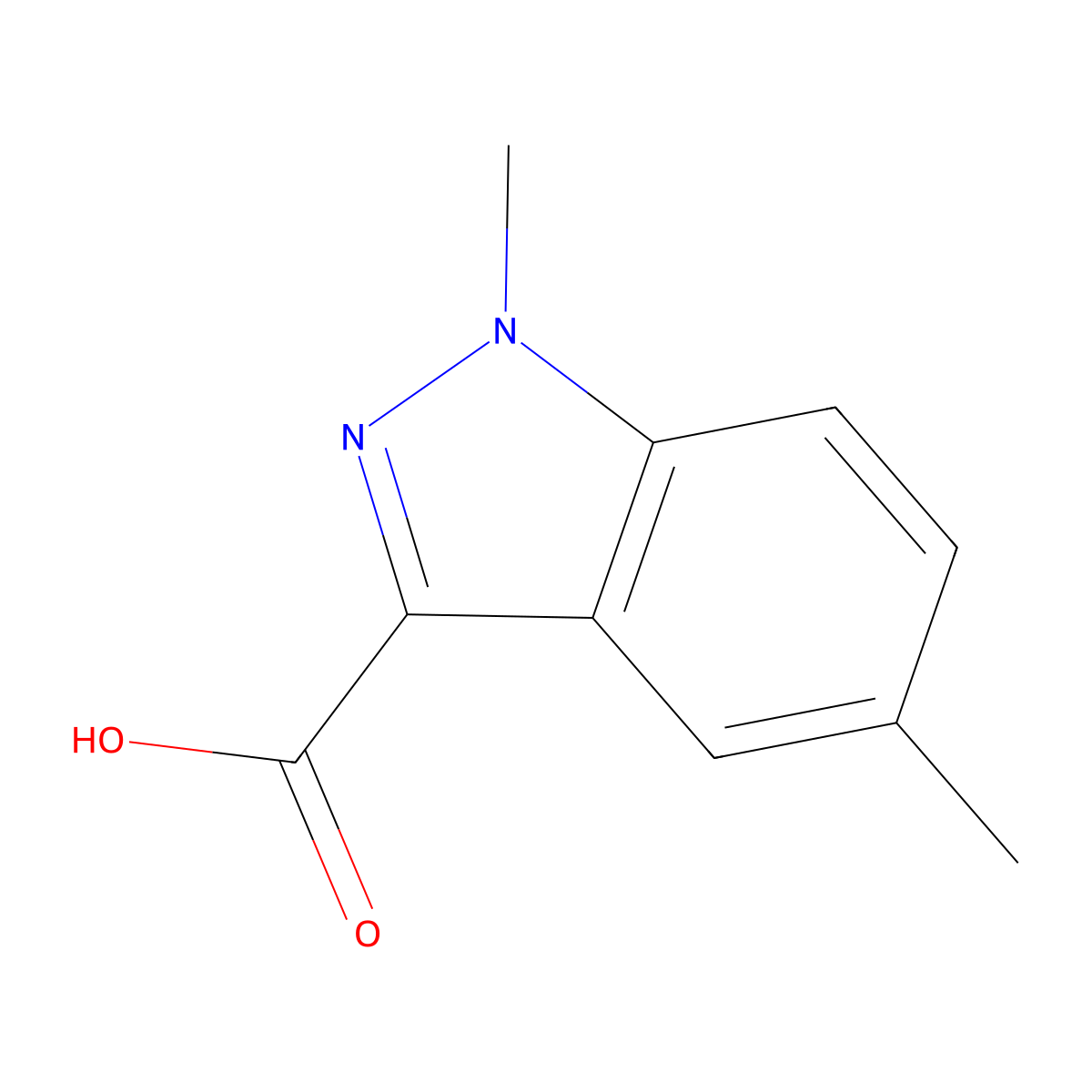 1,5-Dimethyl-1H-indazole-3-carboxylic acid molecular structure, CAS 1033693-06-9