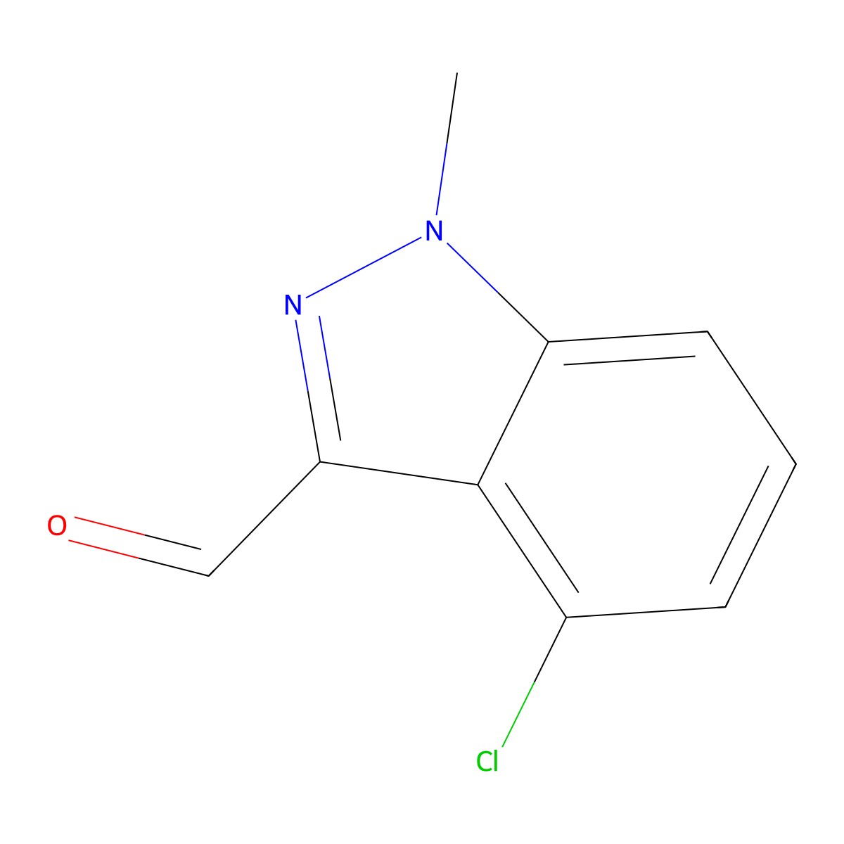4-Chloro-1-methyl-1H-indazole-3-carbaldehyde molecular structure, CAS 1033693-09-2