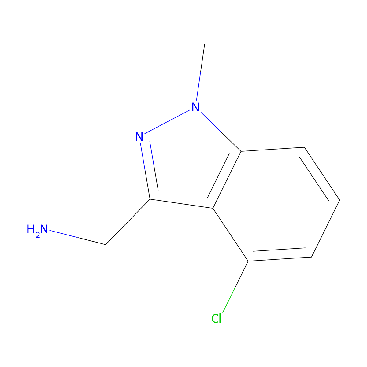 1-(4-Chloro-1-methyl-1H-indazol-3-YL)methanamine molecular structure, CAS 1033693-10-5