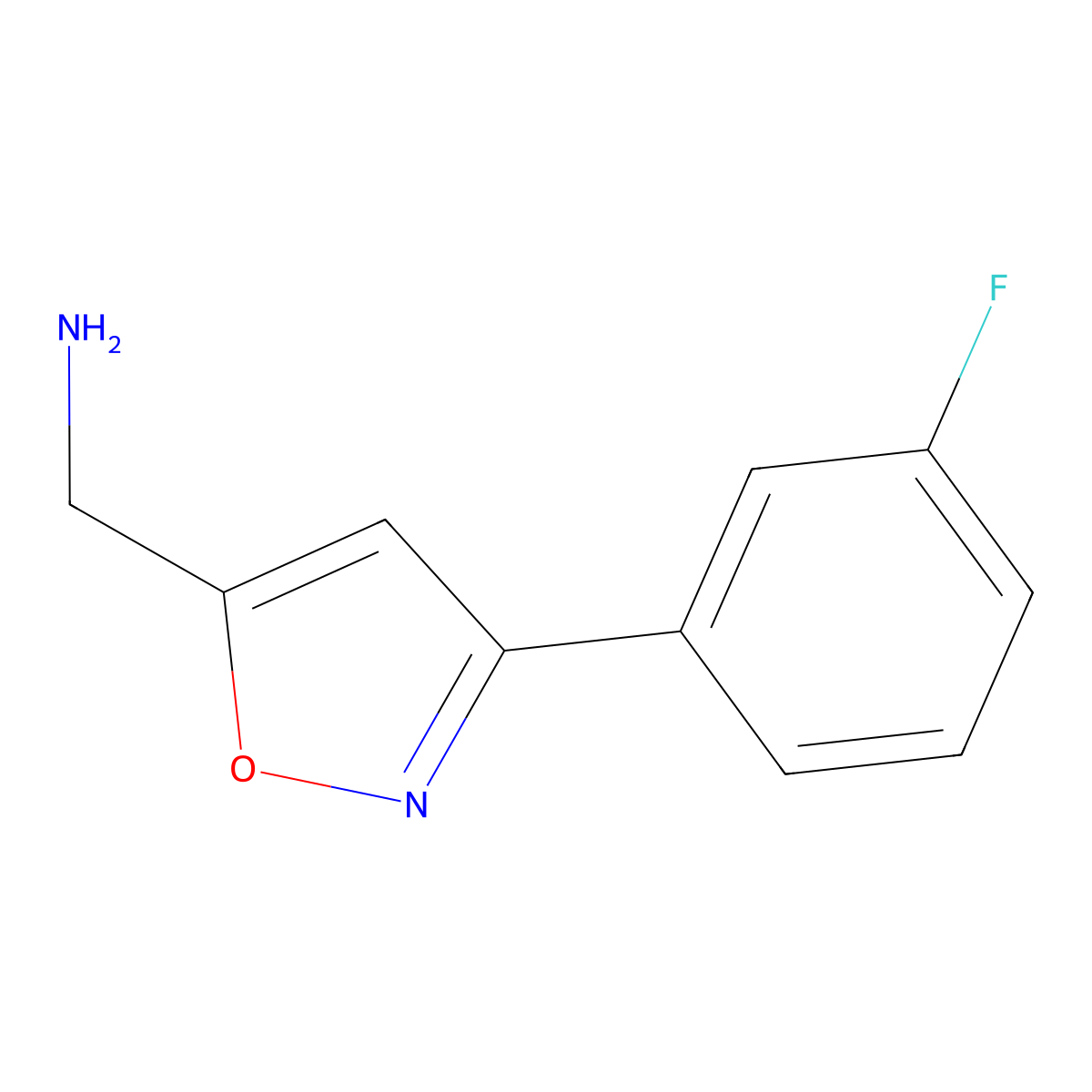 {[3-(3-Fluorophenyl)isoxazol-5-yl]methyl}amine molecular structure, CAS 1033693-12-7