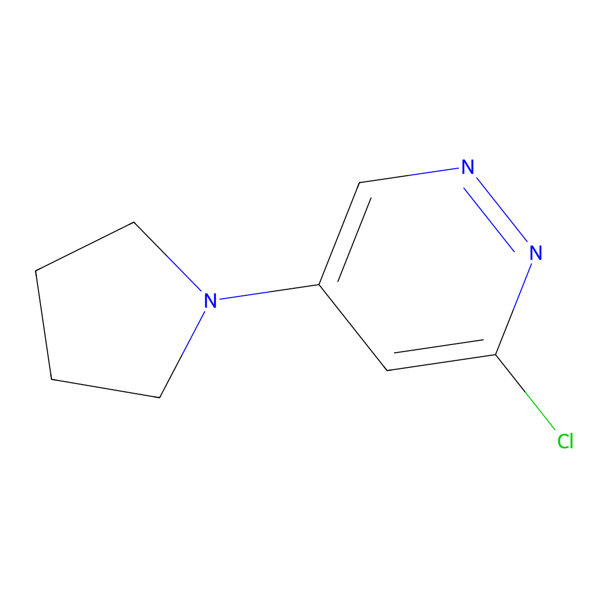 3-Chloro-5-(1-pyrrolidinyl)pyridazine molecular structure, CAS 1033693-13-8