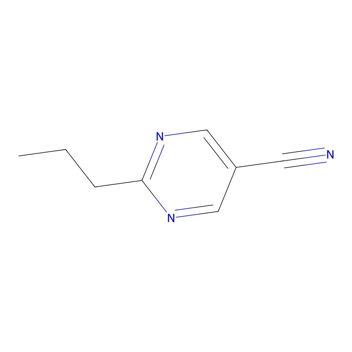 2-Propylpyrimidine-5-carbonitrile molecular structure, CAS 1033693-14-9