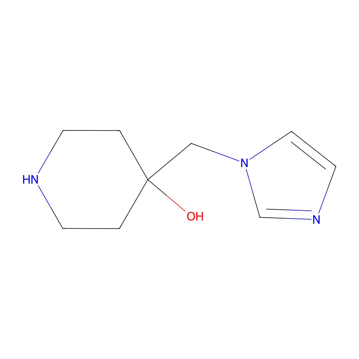 4-(1H-Imidazol-1-ylmethyl)-4-piperidinol molecular structure, CAS 1033693-17-2
