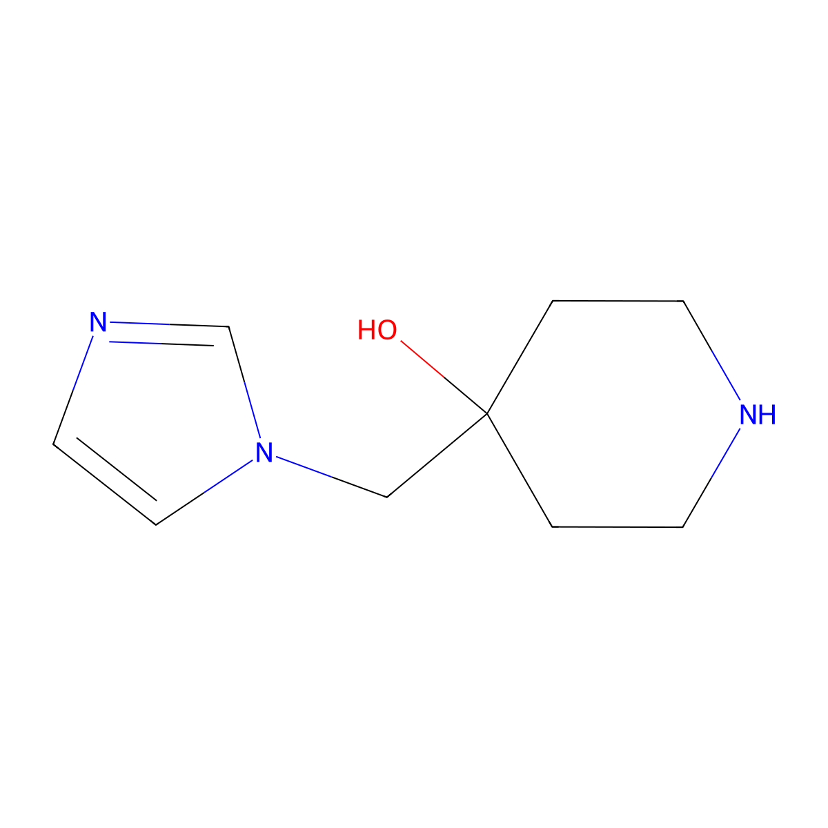 4-(1H-Imidazol-1-ylmethyl)-4-piperidinol molecular structure, CAS 1033693-17-2