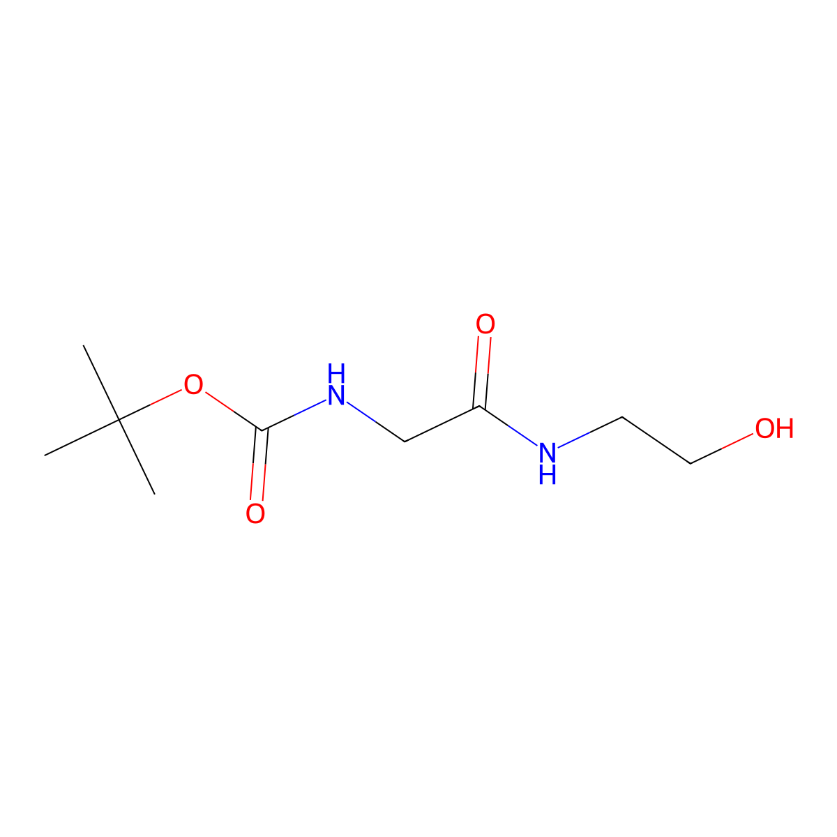 tert-butyl N-{[(2-hydroxyethyl)carbamoyl]methyl}carbamate molecular structure, CAS 1033693-35-4