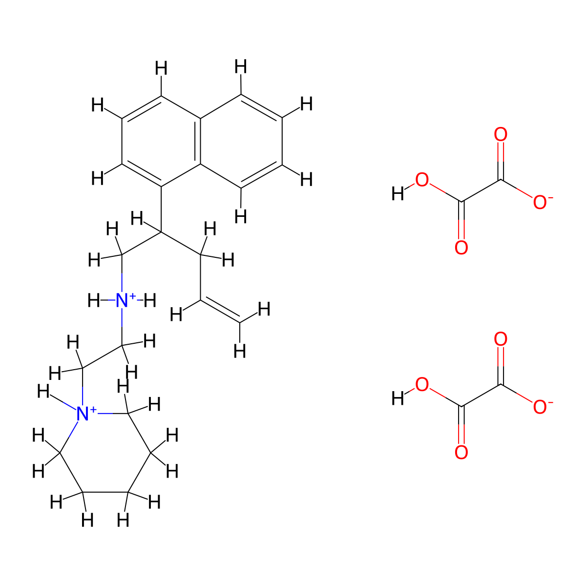 1-Naphthaleneethylamine, N-(2-piperidinoethyl)-beta-(2-propenyl)-, bioxalate molecular structure, CAS 10337-43-6