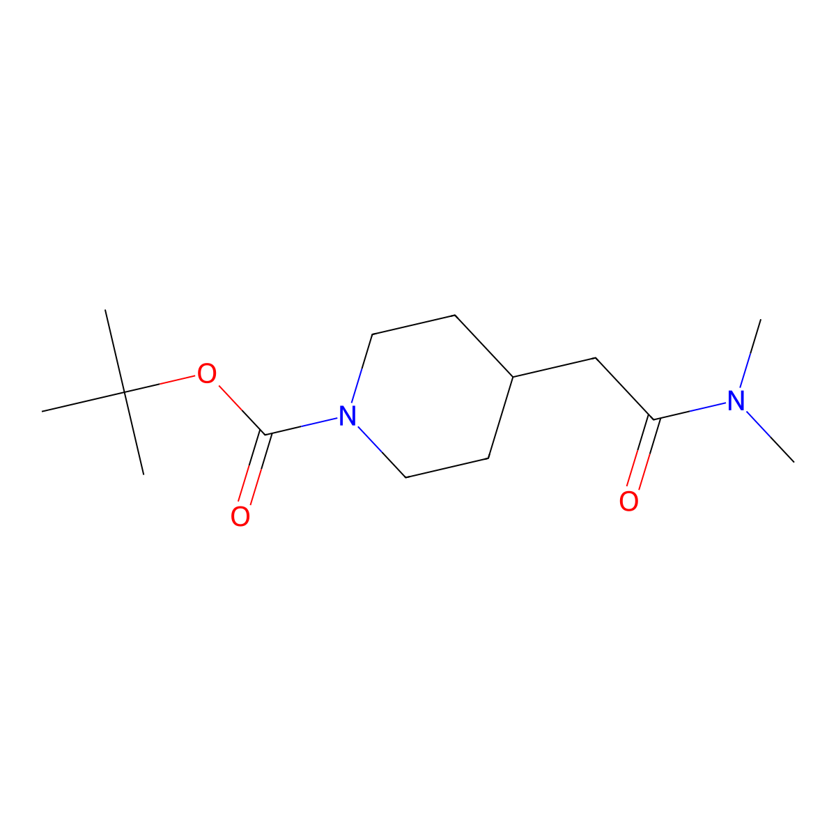 Tert-butyl 4-[(dimethylcarbamoyl)methyl]piperidine-1-carboxylate molecular structure, CAS 1033705-58-6