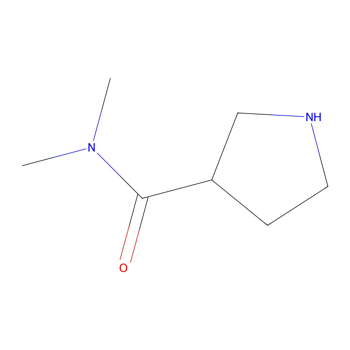(3R)-N,N-Dimethylpyrrolidine-3-carboxamide molecular structure, CAS 1033705-59-7