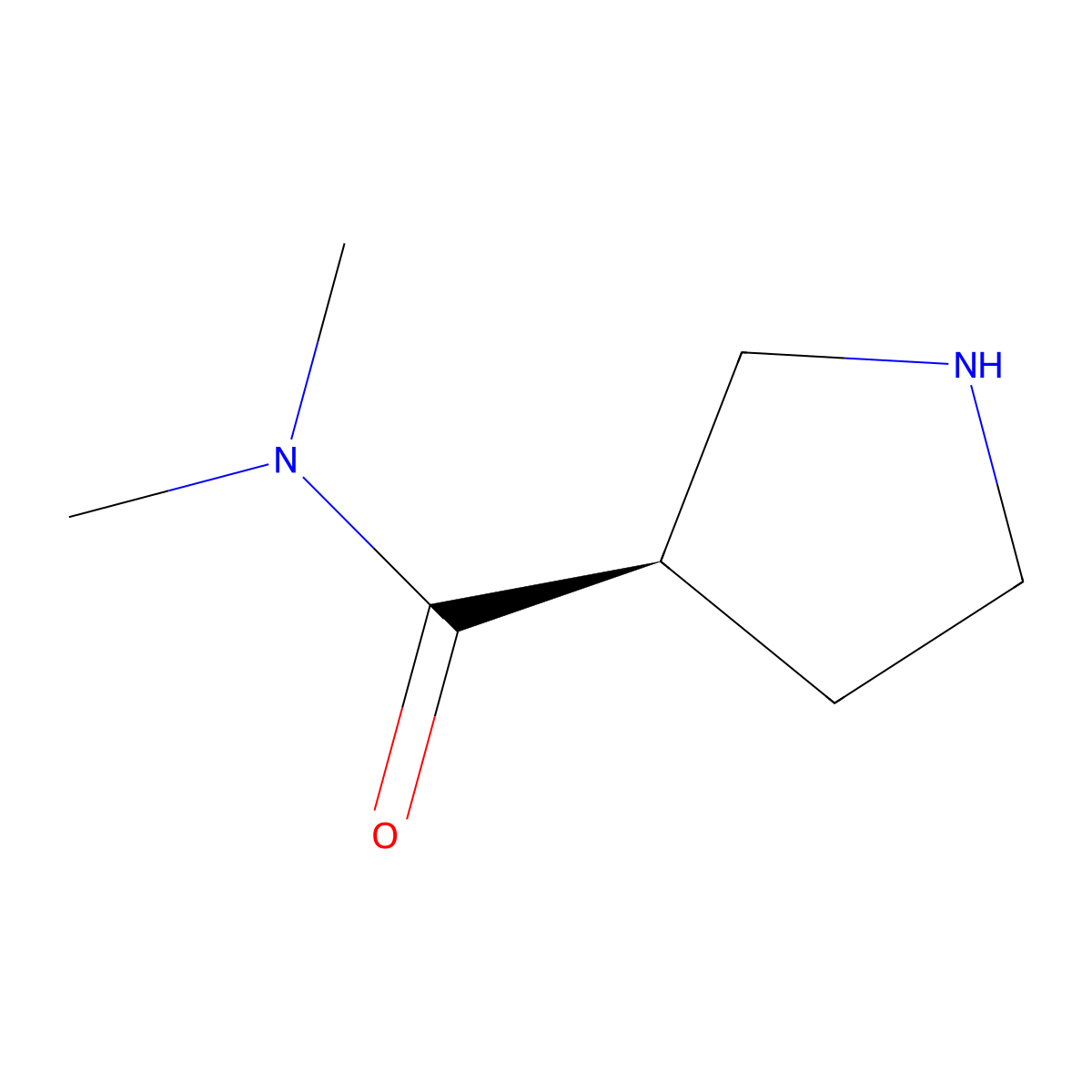 (3R)-N,N-Dimethylpyrrolidine-3-carboxamide molecular structure, CAS 1033705-59-7