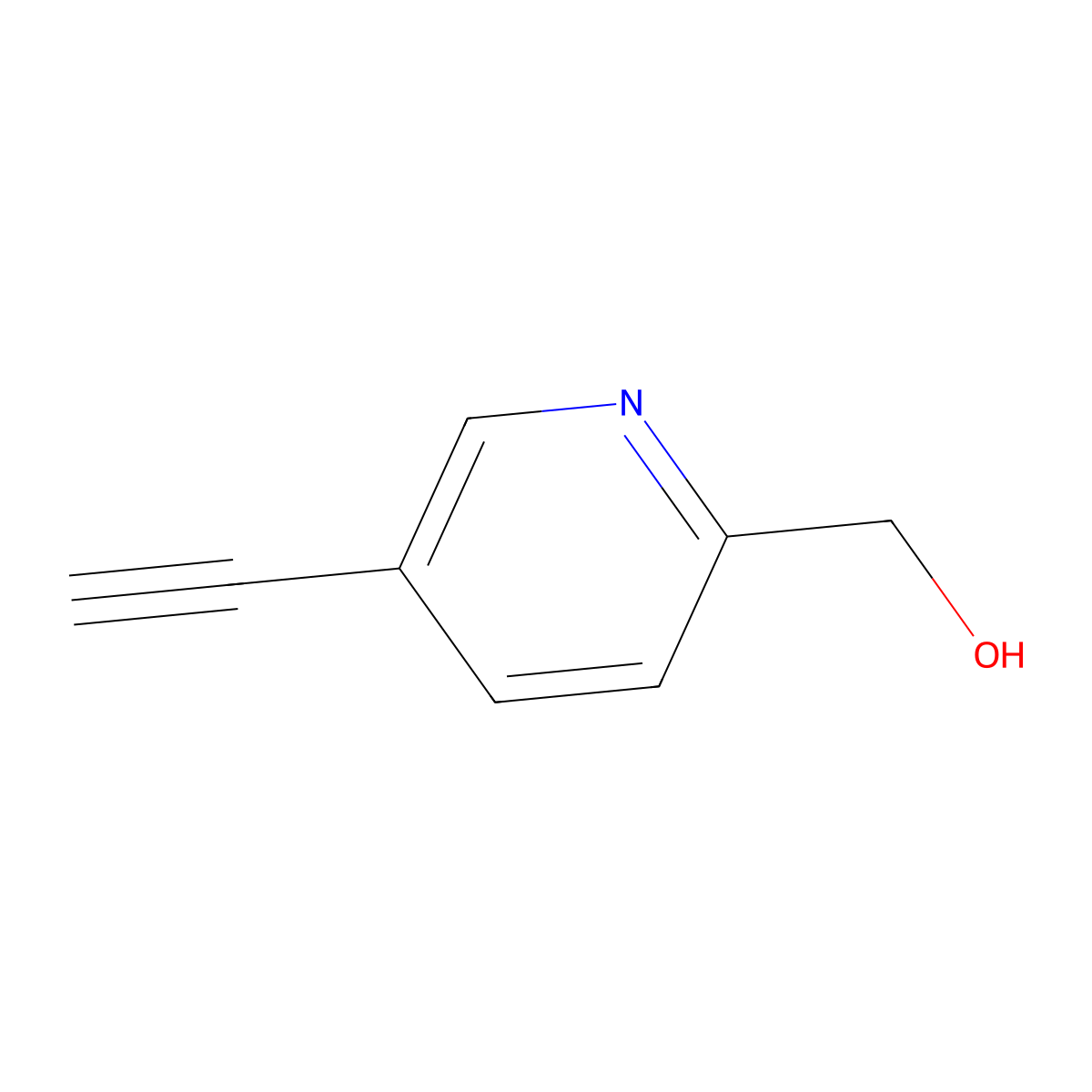 (5-Ethynylpyridin-2-yl)methanol molecular structure, CAS 1033705-77-9