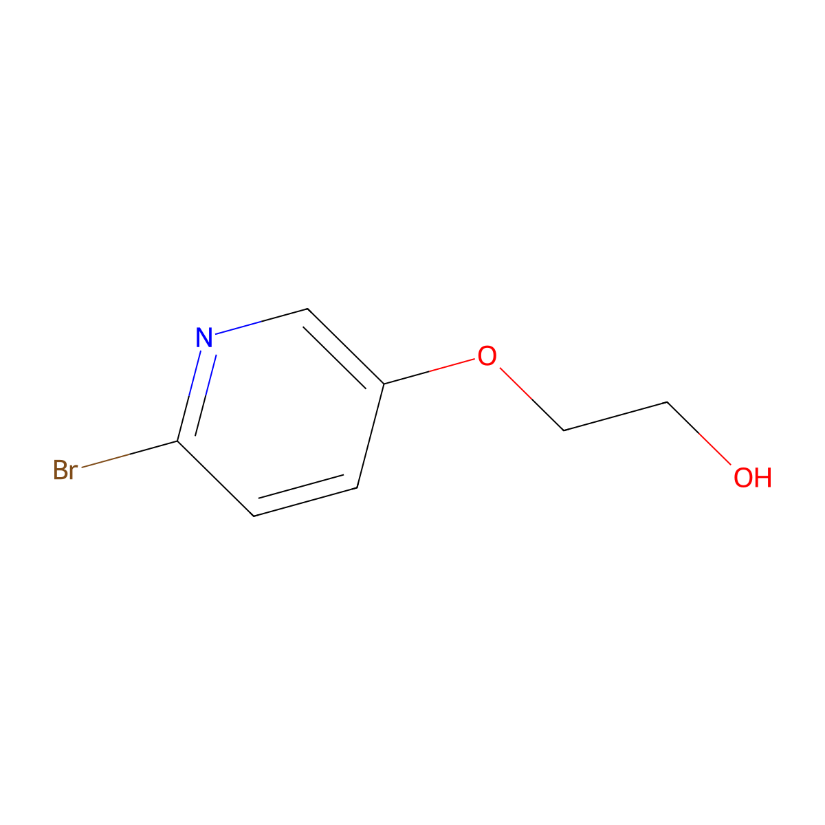 2-[(6-Bromo-3-pyridinyl)oxy]ethanol molecular structure, CAS 1033706-06-7