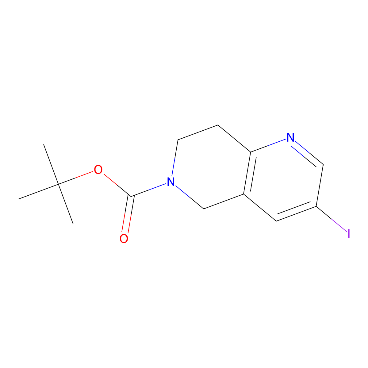 tert-Butyl 3-iodo-7,8-dihydro-1,6-naphthyridine-6(5H)-carboxylate molecular structure, CAS 1033706-36-3