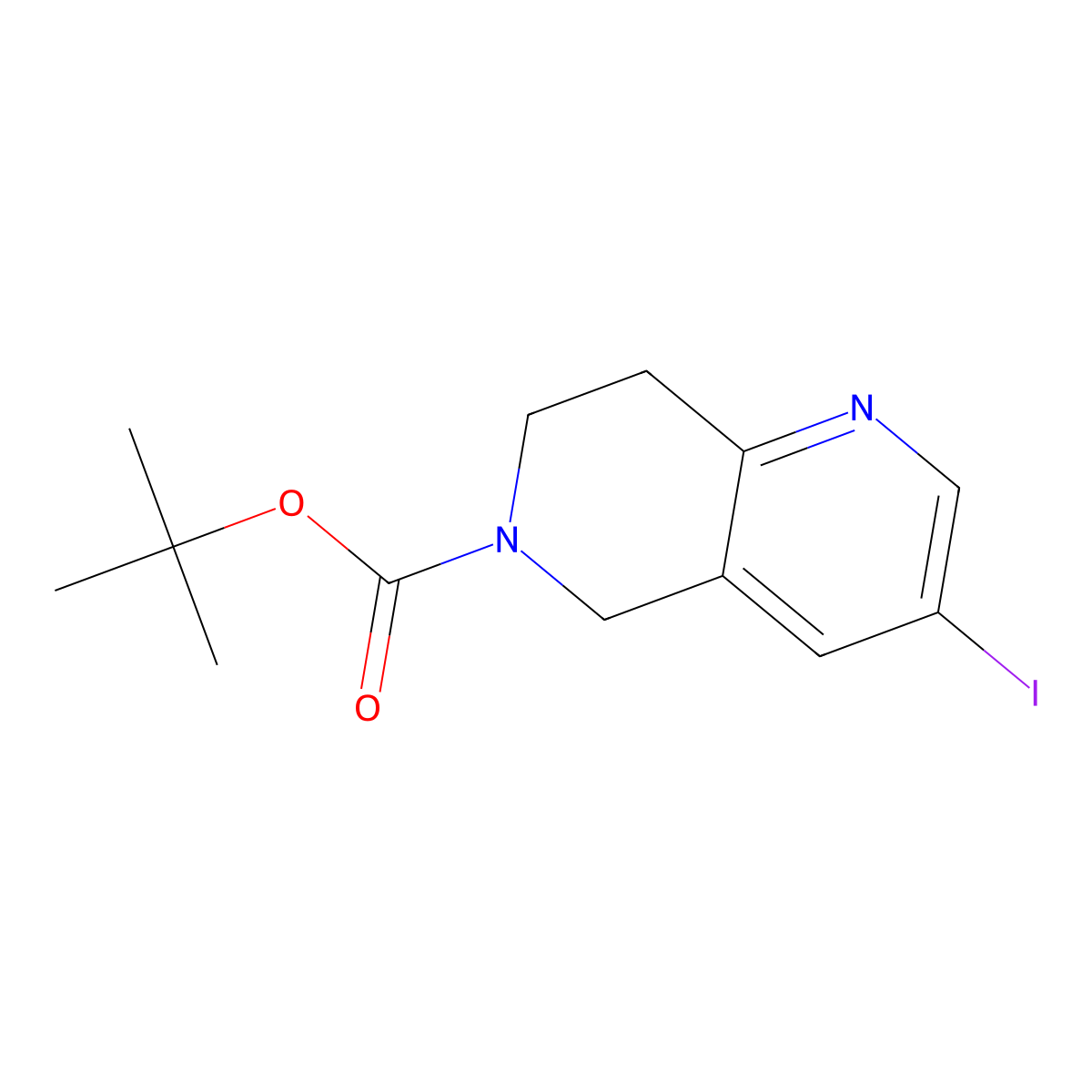 tert-Butyl 3-iodo-7,8-dihydro-1,6-naphthyridine-6(5H)-carboxylate molecular structure, CAS 1033706-36-3