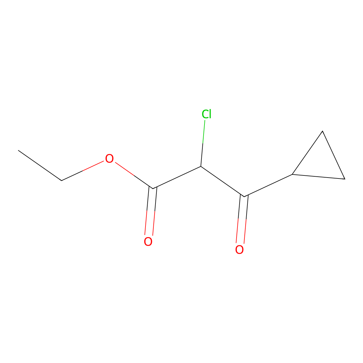 Ethyl 2-chloro-3-cyclopropyl-3-oxopropanoate molecular structure, CAS 1033707-26-4